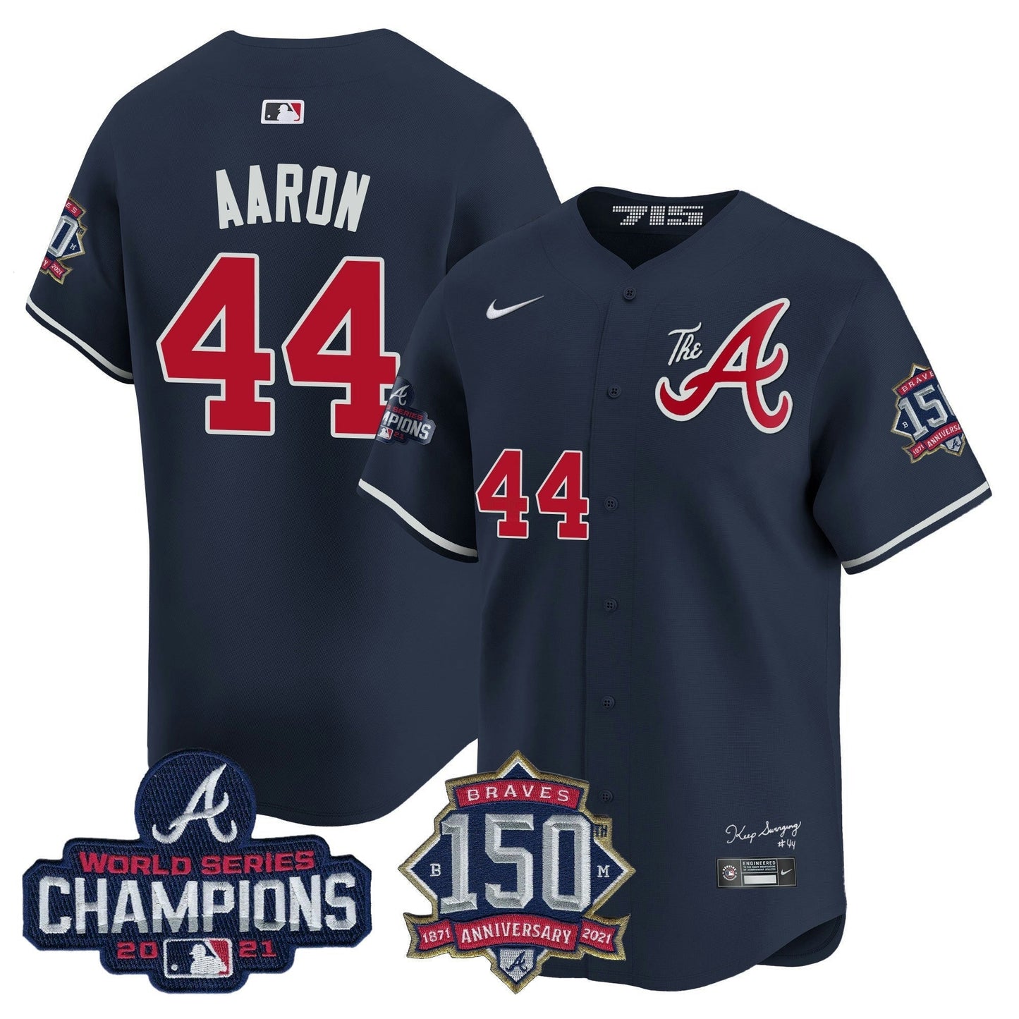 Camisa MLB Men’s Atlanta Champions & 150th Patch Vapor Premier Limited Jersey