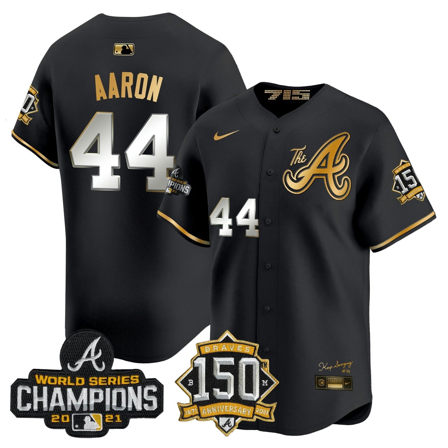 Camisa MLB Men’s Atlanta Champions & 150th Patch Vapor Premier Limited Jersey