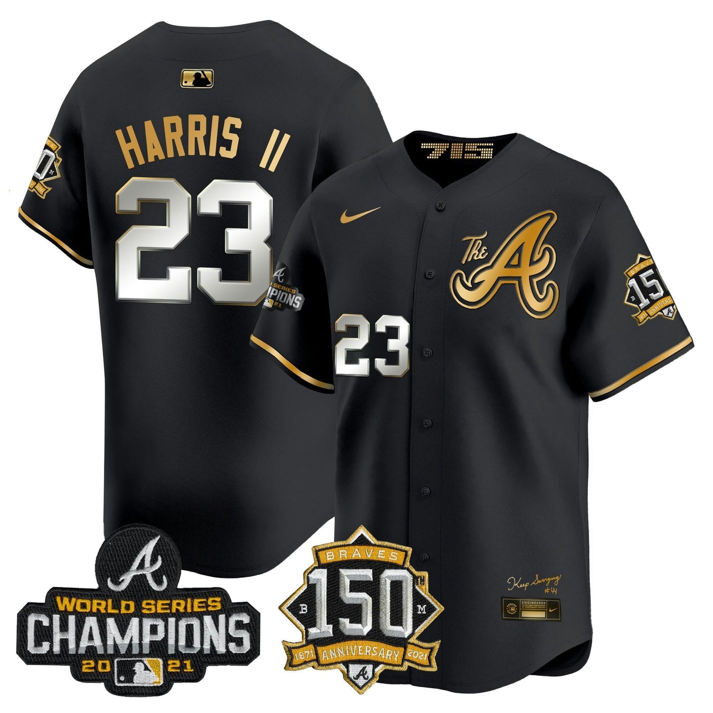 Camisa MLB Men’s Atlanta Champions & 150th Patch Vapor Premier Limited Jersey