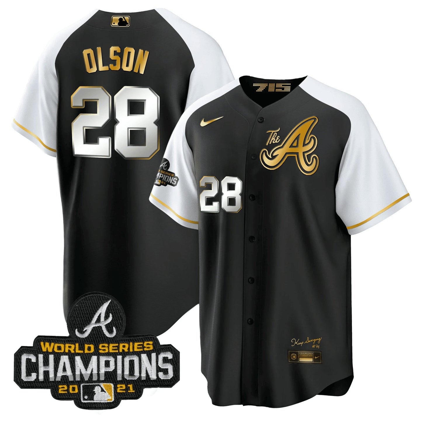 Camisa MLB Men’s Atlanta Champions Alternativa Dourada Cool Base Jersey