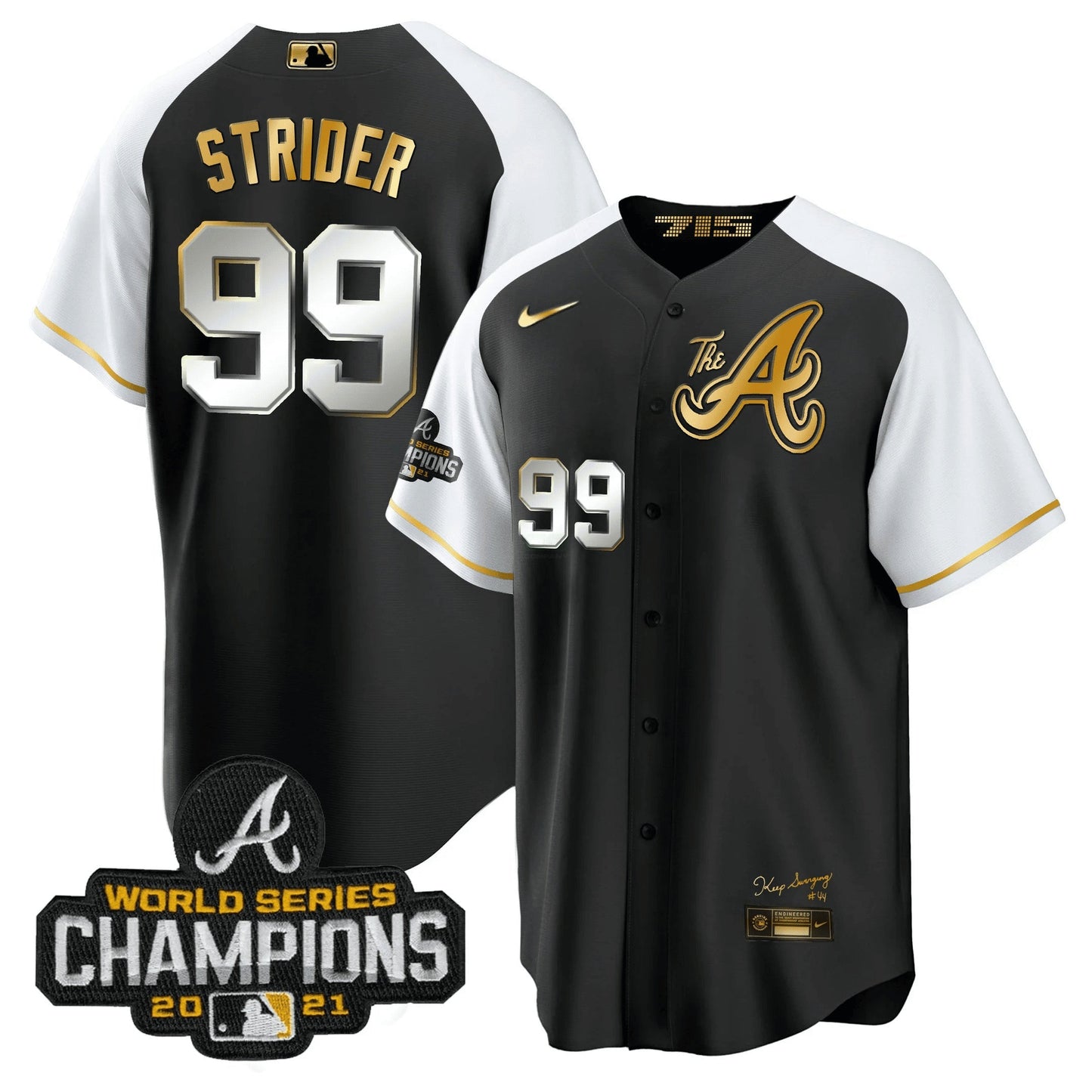 Camisa MLB Men’s Atlanta Champions Alternativa Dourada Cool Base Jersey