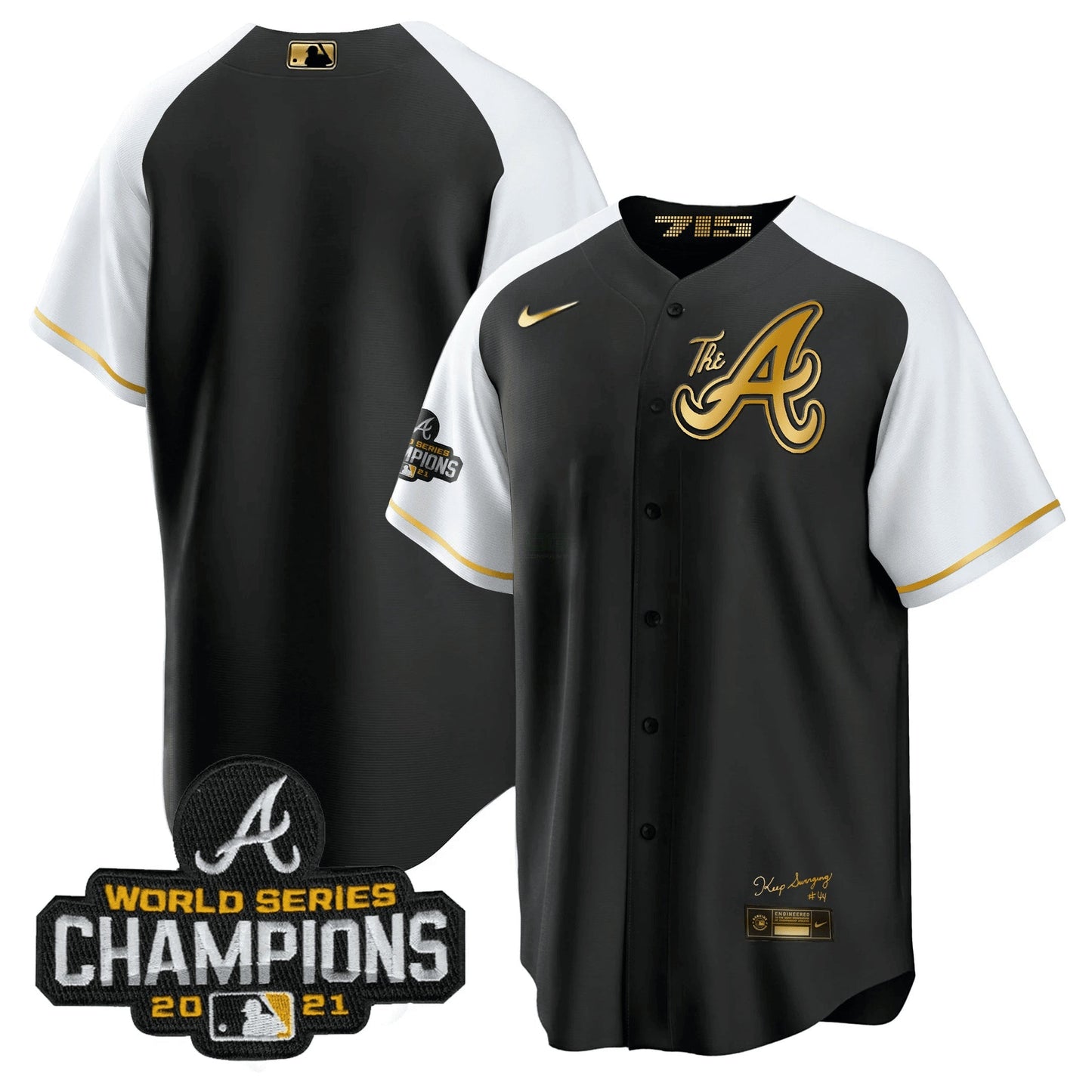 Camisa MLB Men’s Atlanta Champions Alternativa Dourada Cool Base Jersey