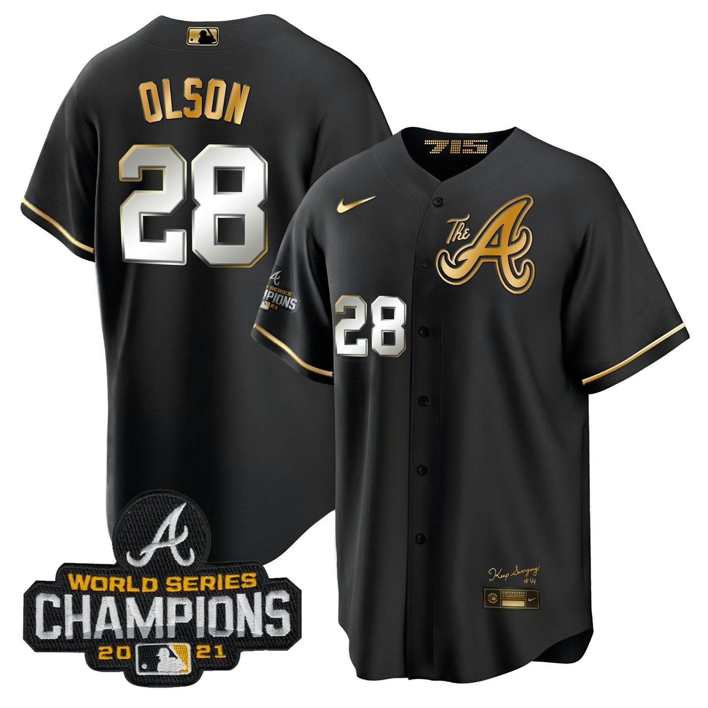 Camisa MLB Men’s Atlanta Champions City Connect Dourada Cool Base Jersey