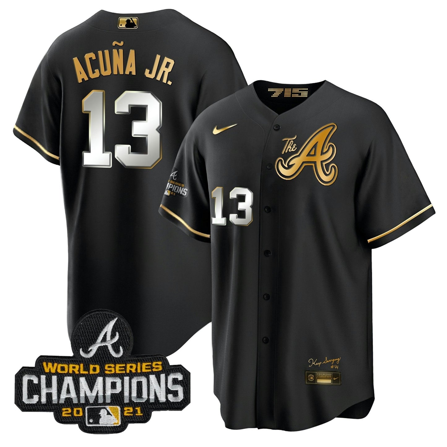 Camisa MLB Men’s Atlanta Champions City Connect Dourada Cool Base Jersey