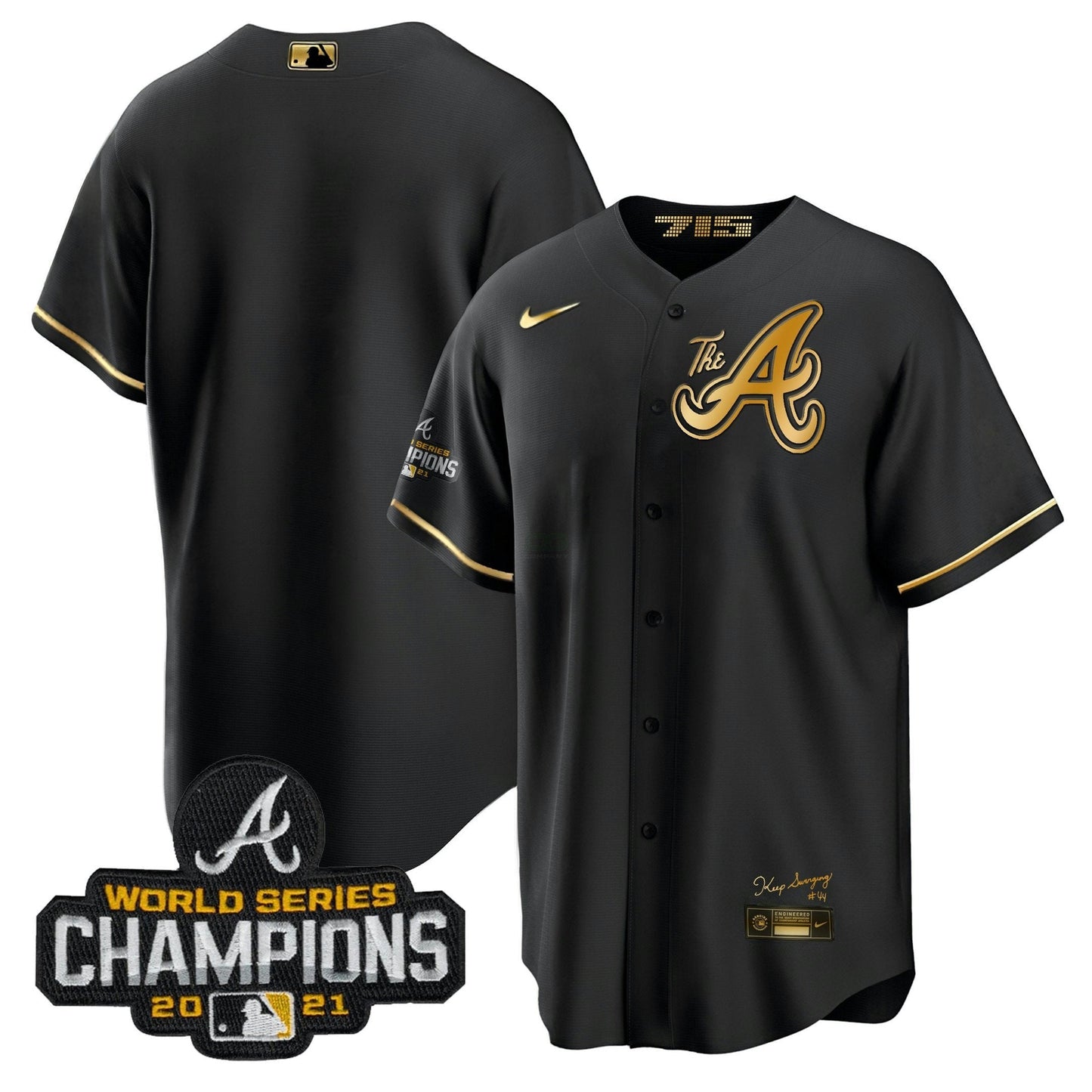 Camisa MLB Men’s Atlanta Champions City Connect Dourada Cool Base Jersey