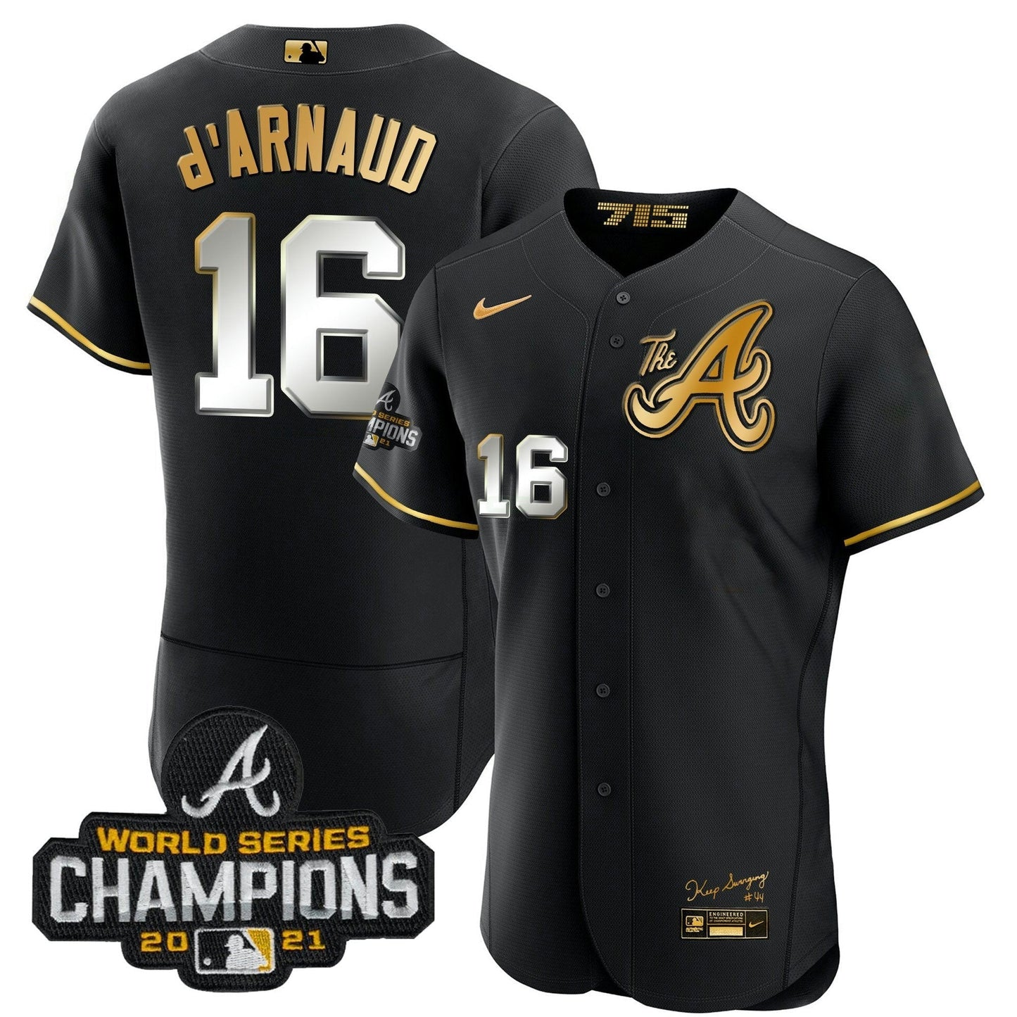 Camisa MLB Men’s Atlanta Champions City Connect Dourada Flex Base Jersey
