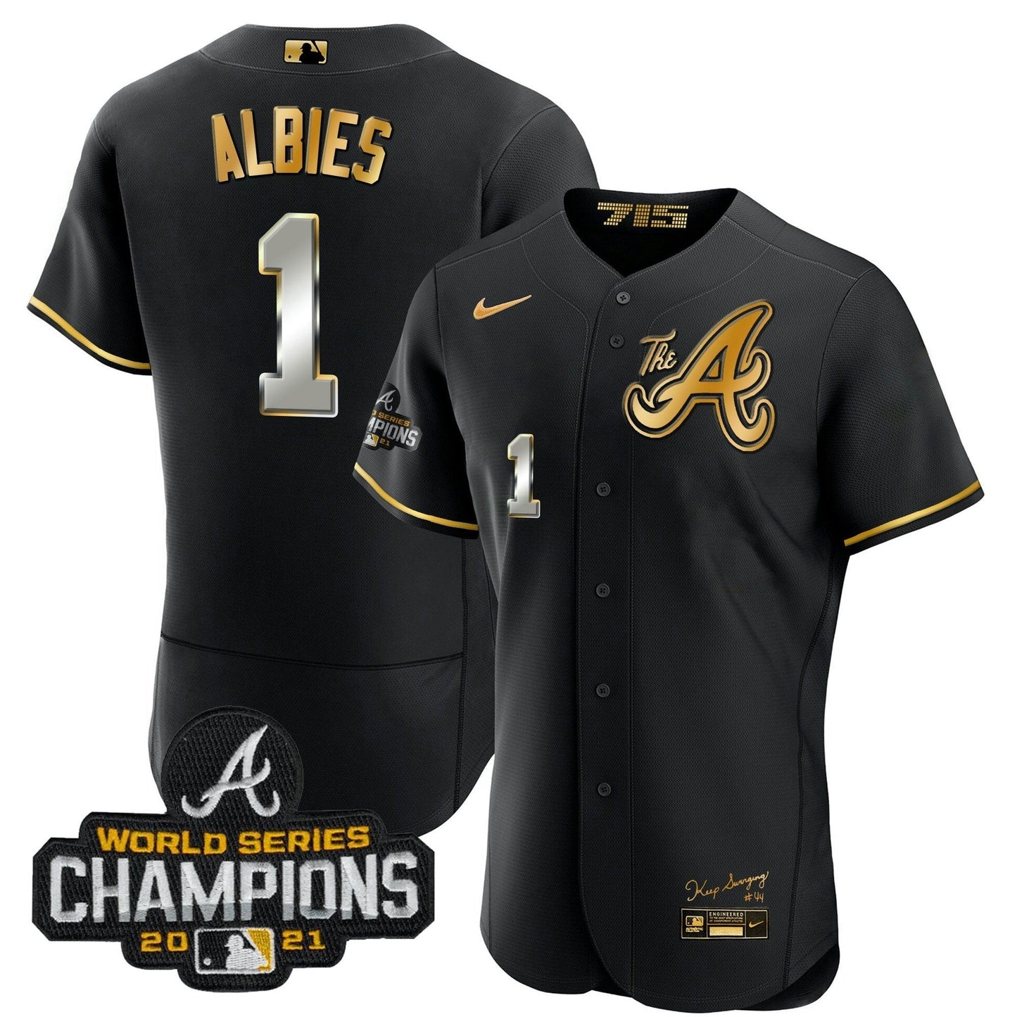 Camisa MLB Men’s Atlanta Champions City Connect Dourada Flex Base Jersey