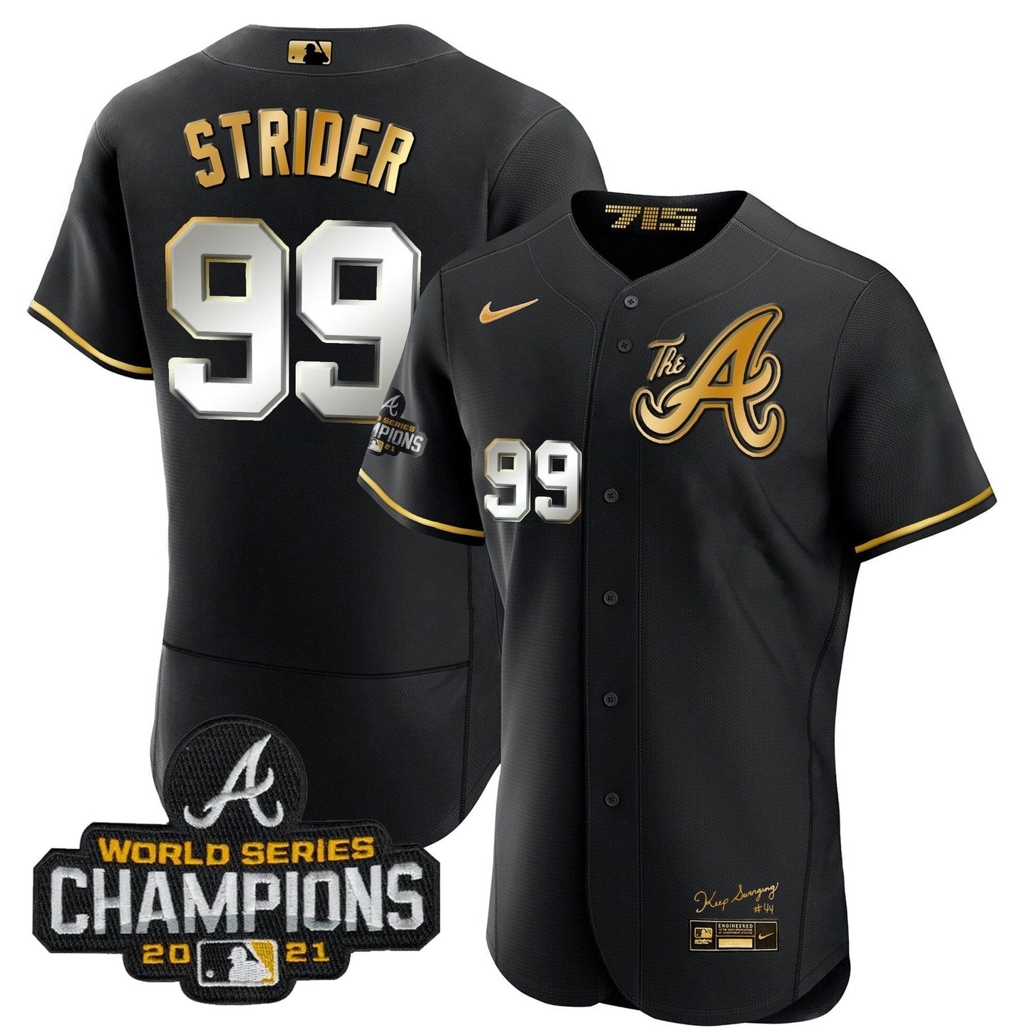 Camisa MLB Men’s Atlanta Champions City Connect Dourada Flex Base Jersey