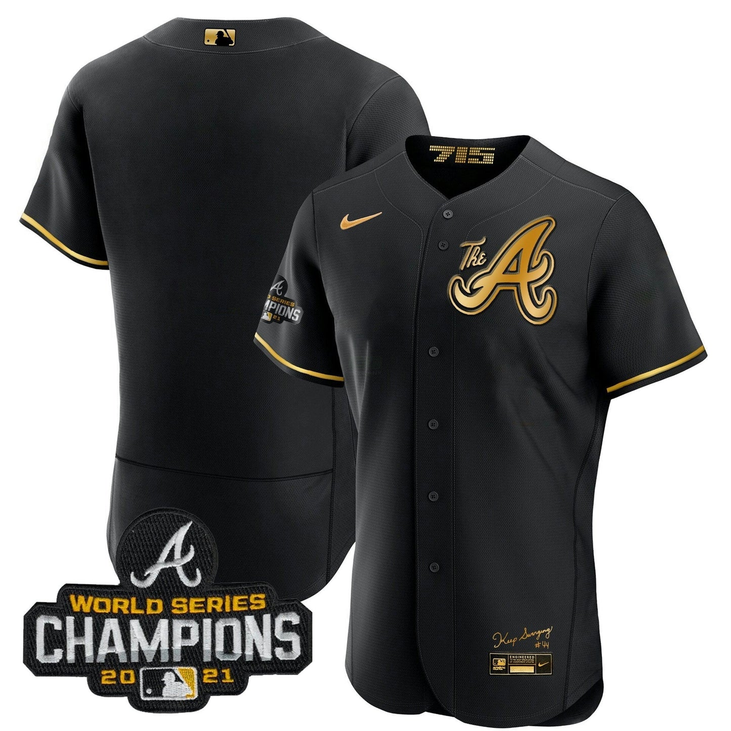 Camisa MLB Men’s Atlanta Champions City Connect Dourada Flex Base Jersey