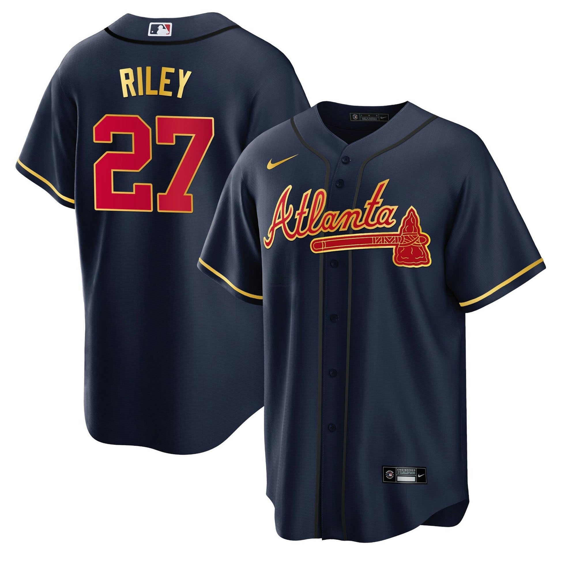 Camisa MLB Men’s Atlanta Gold Trim Jersey