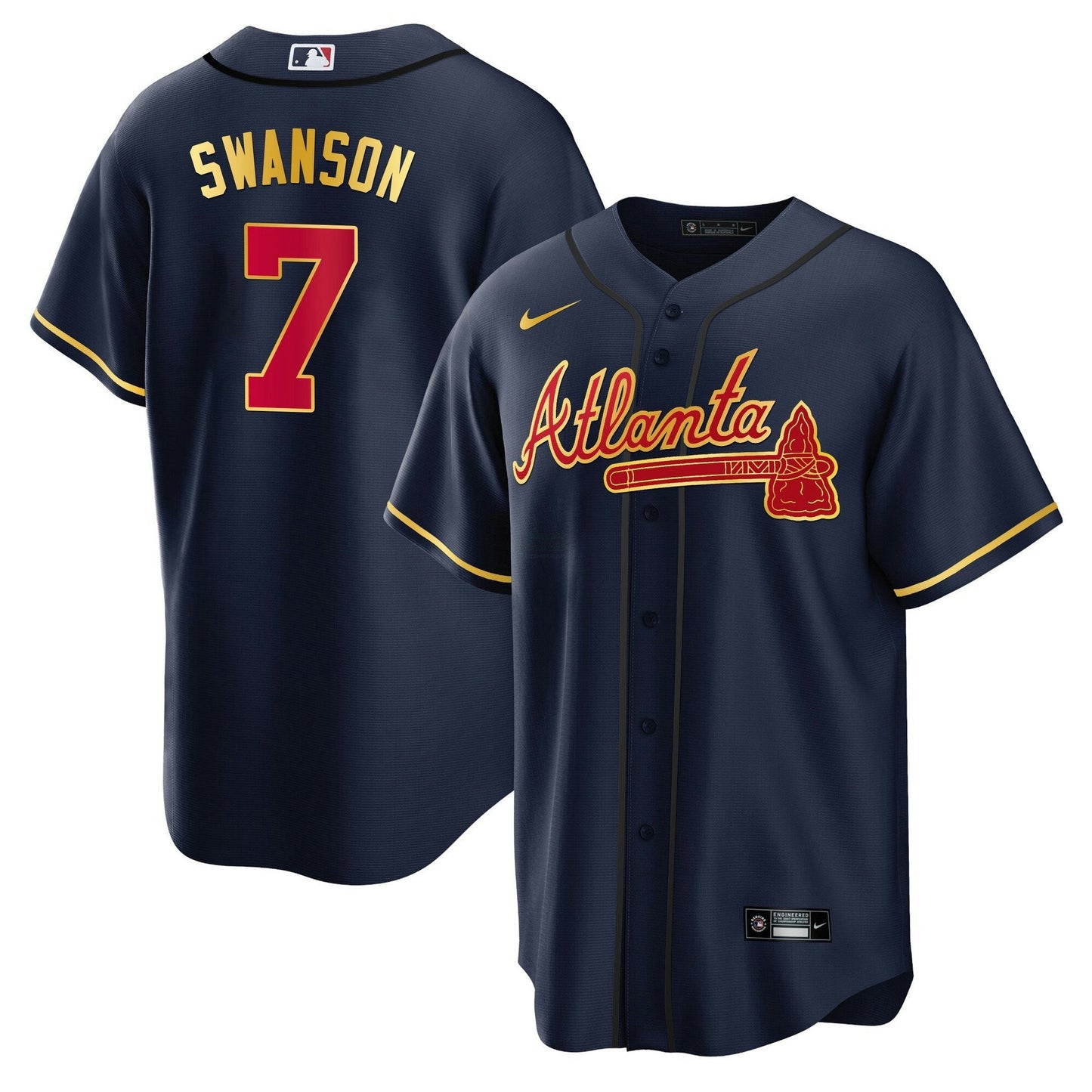 Camisa MLB Men’s Atlanta Gold Trim Jersey