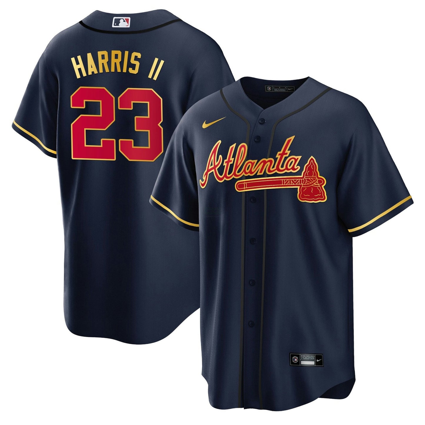 Camisa MLB Men’s Atlanta Gold Trim Jersey