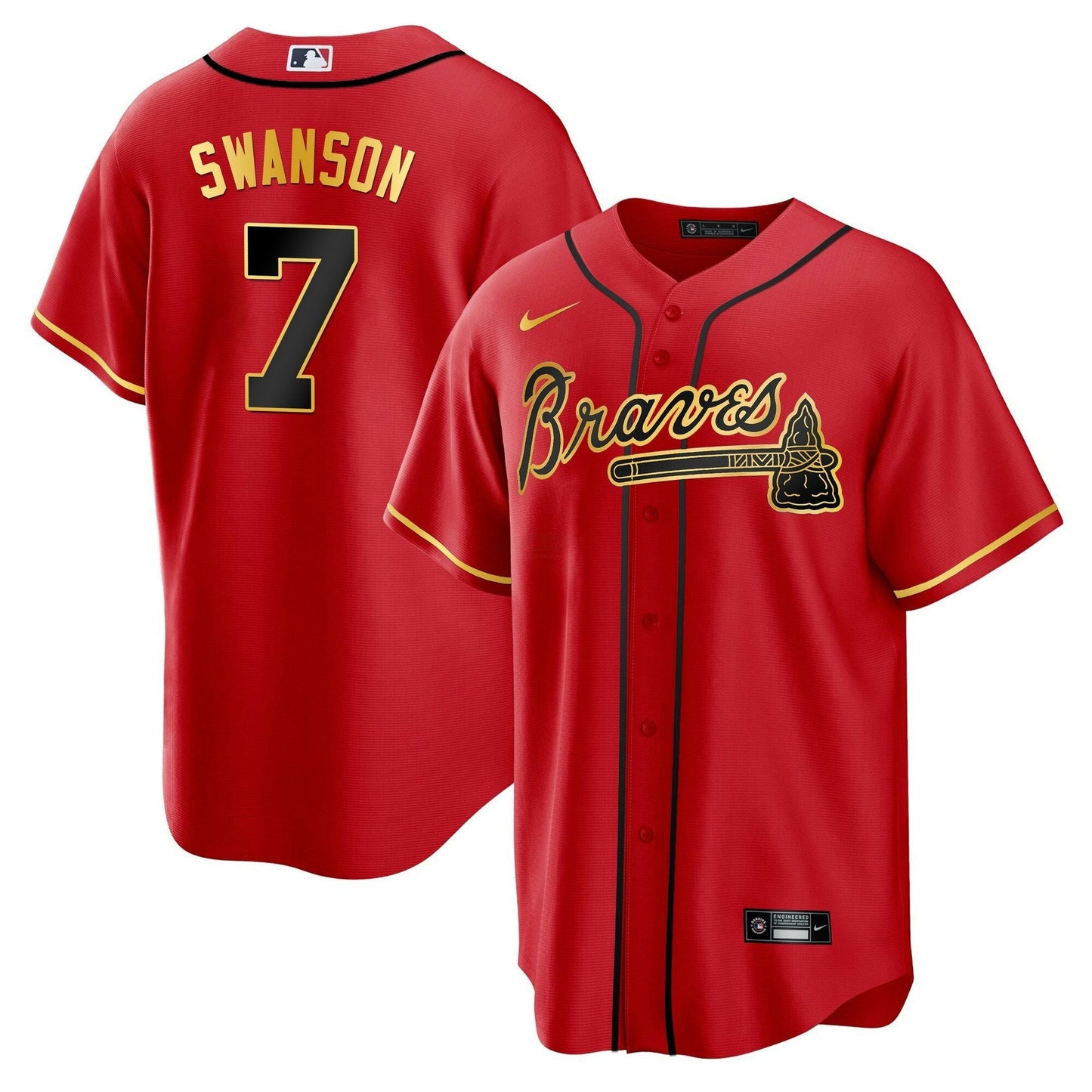Camisa MLB Men’s Atlanta Gold Trim Jersey