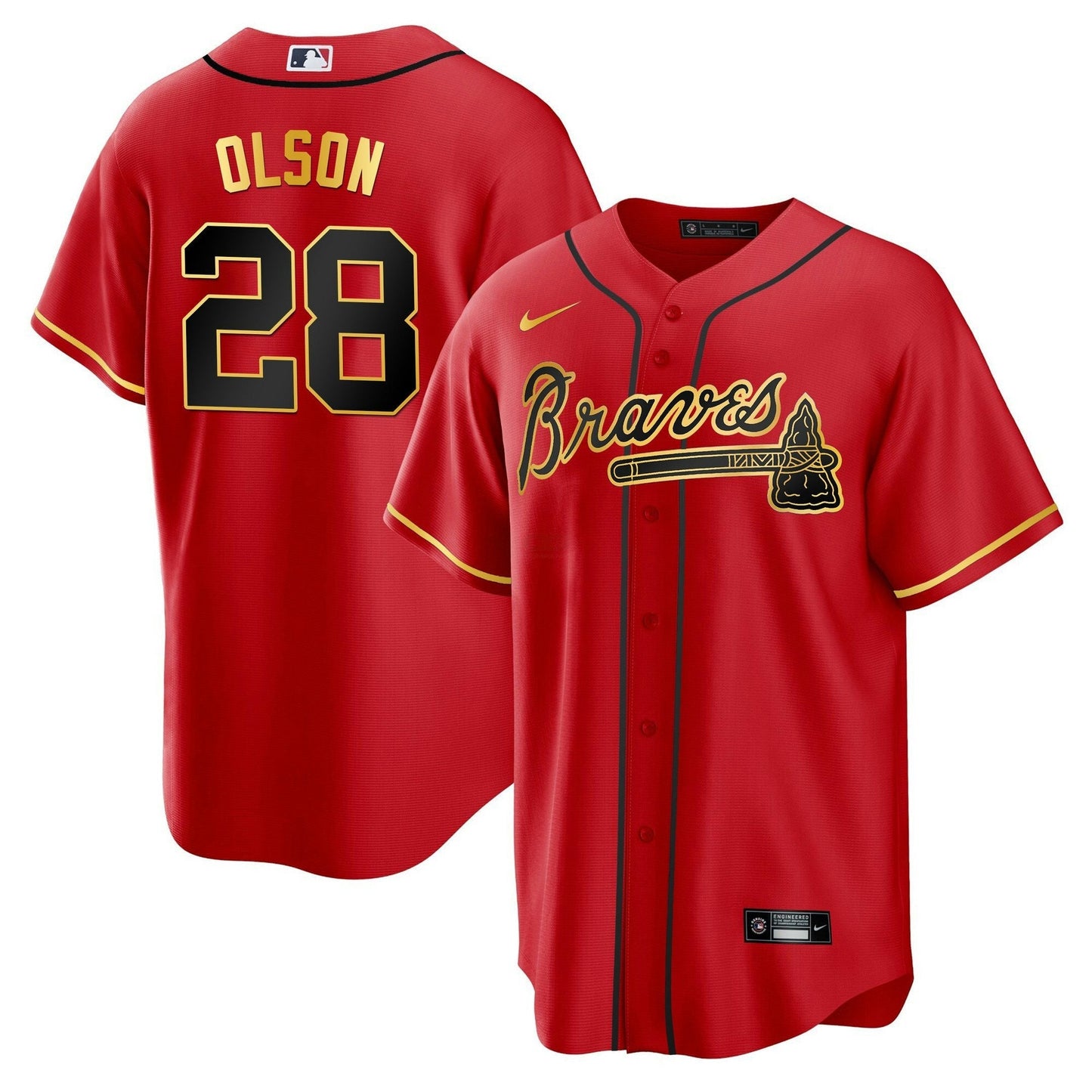 Camisa MLB Men’s Atlanta Gold Trim Jersey