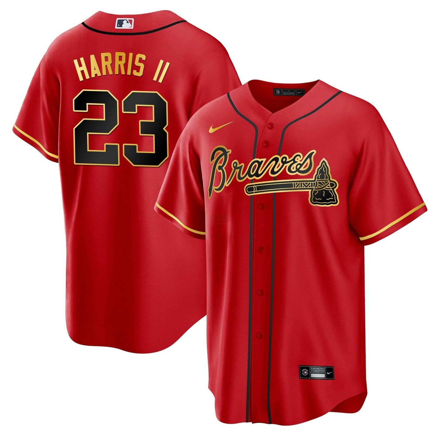 Camisa MLB Men’s Atlanta Gold Trim Jersey