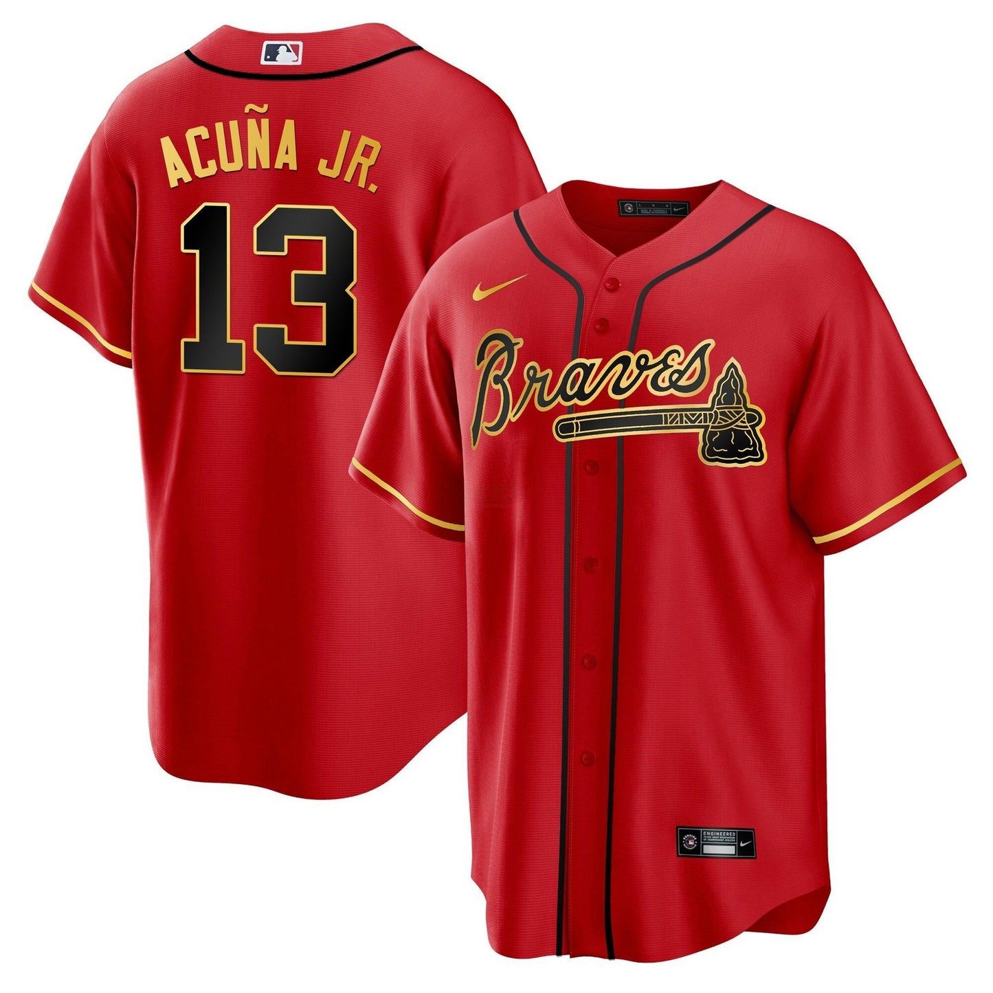 Camisa MLB Men’s Atlanta Gold Trim Jersey