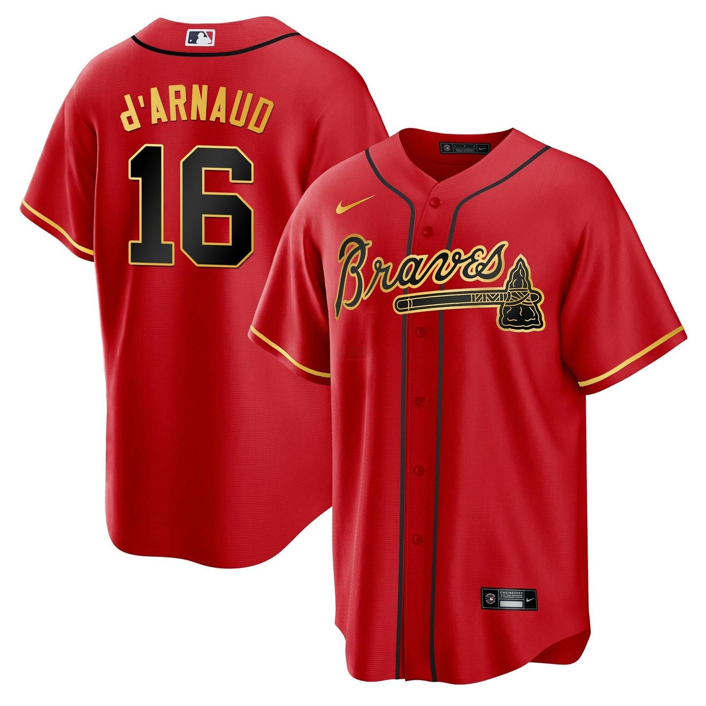 Camisa MLB Men’s Atlanta Gold Trim Jersey