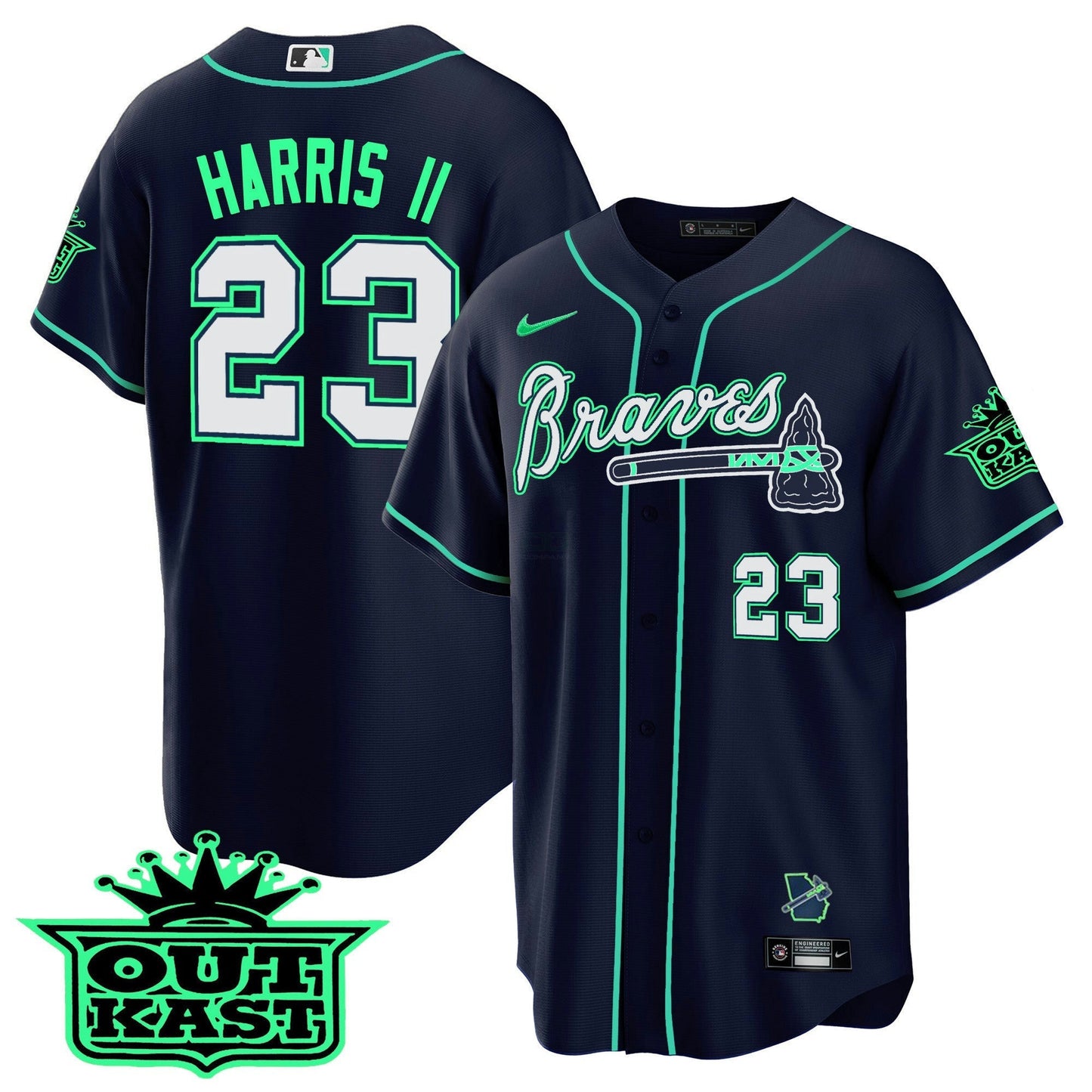 Camisa MLB Men’s Atlanta Outkast Cool Base Jersey – Galaxy Version – Stitched
