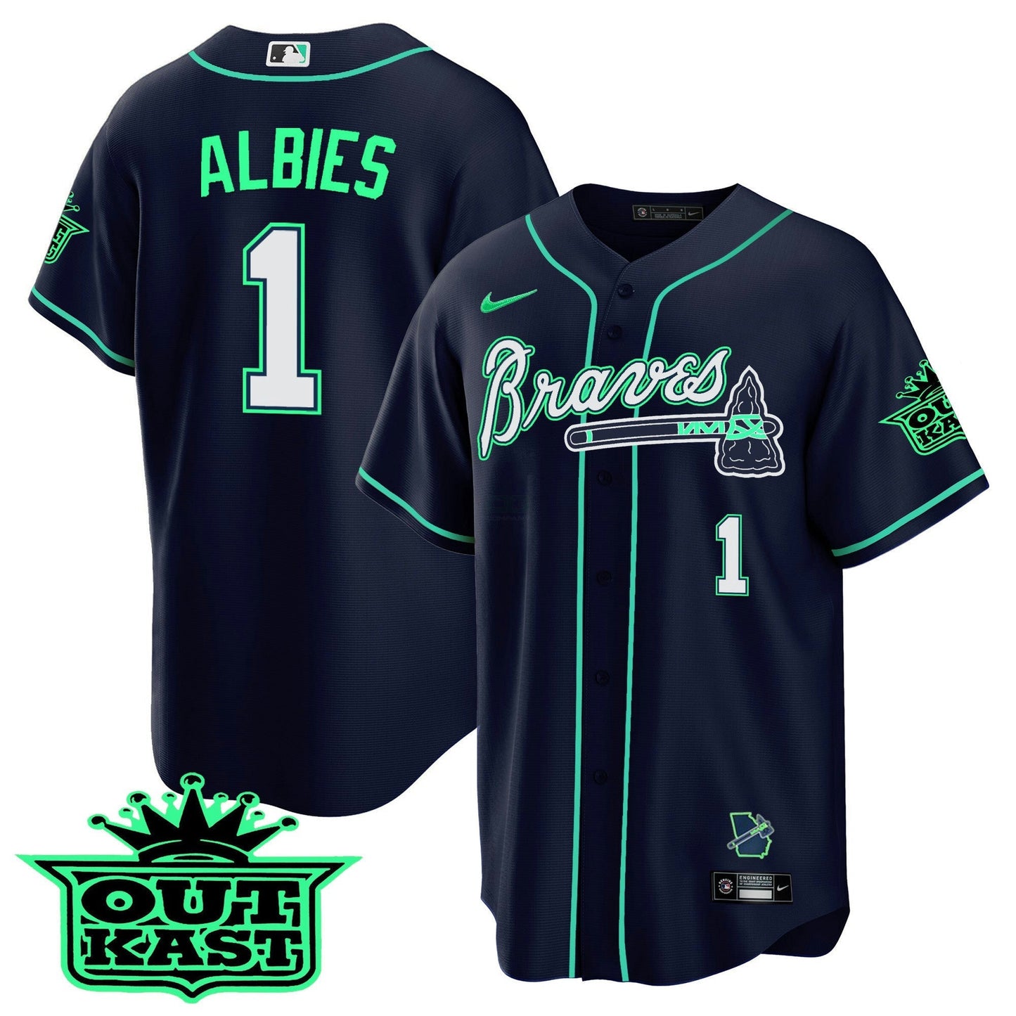 Camisa MLB Men’s Atlanta Outkast Cool Base Jersey – Galaxy Version – Stitched