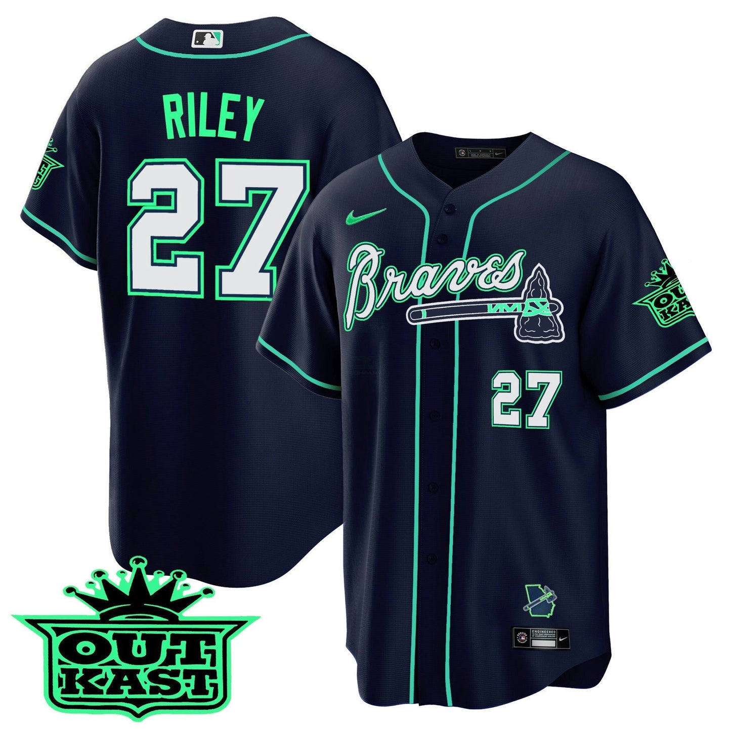 Camisa MLB Men’s Atlanta Outkast Cool Base Jersey – Galaxy Version – Stitched
