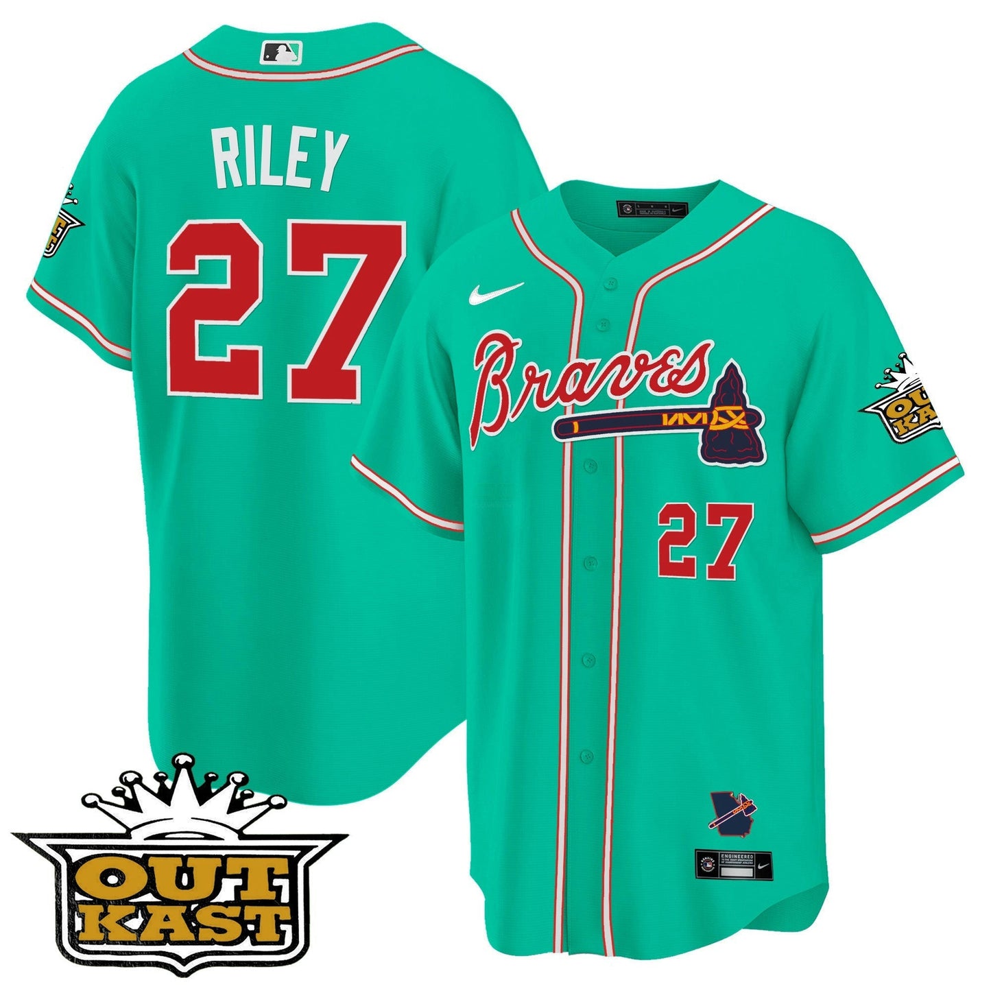 Camisa MLB Men’s Atlanta Outkast Cool Base Jersey – Galaxy Version – Stitched