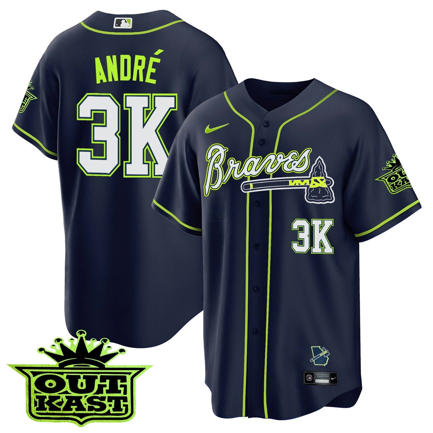 Camisa MLB Men’s Atlanta Outkast Cool Base Jersey V2