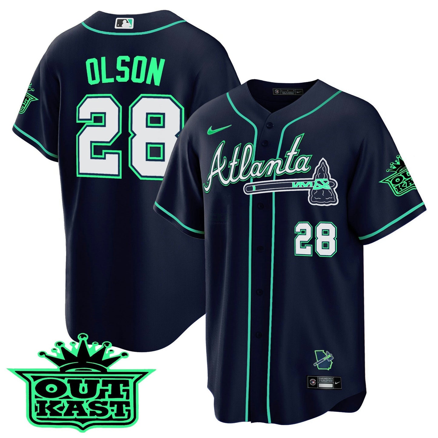Camisa MLB Men’s Atlanta Outkast Cool Base Jersey V3 – Galaxy Version – Stitched