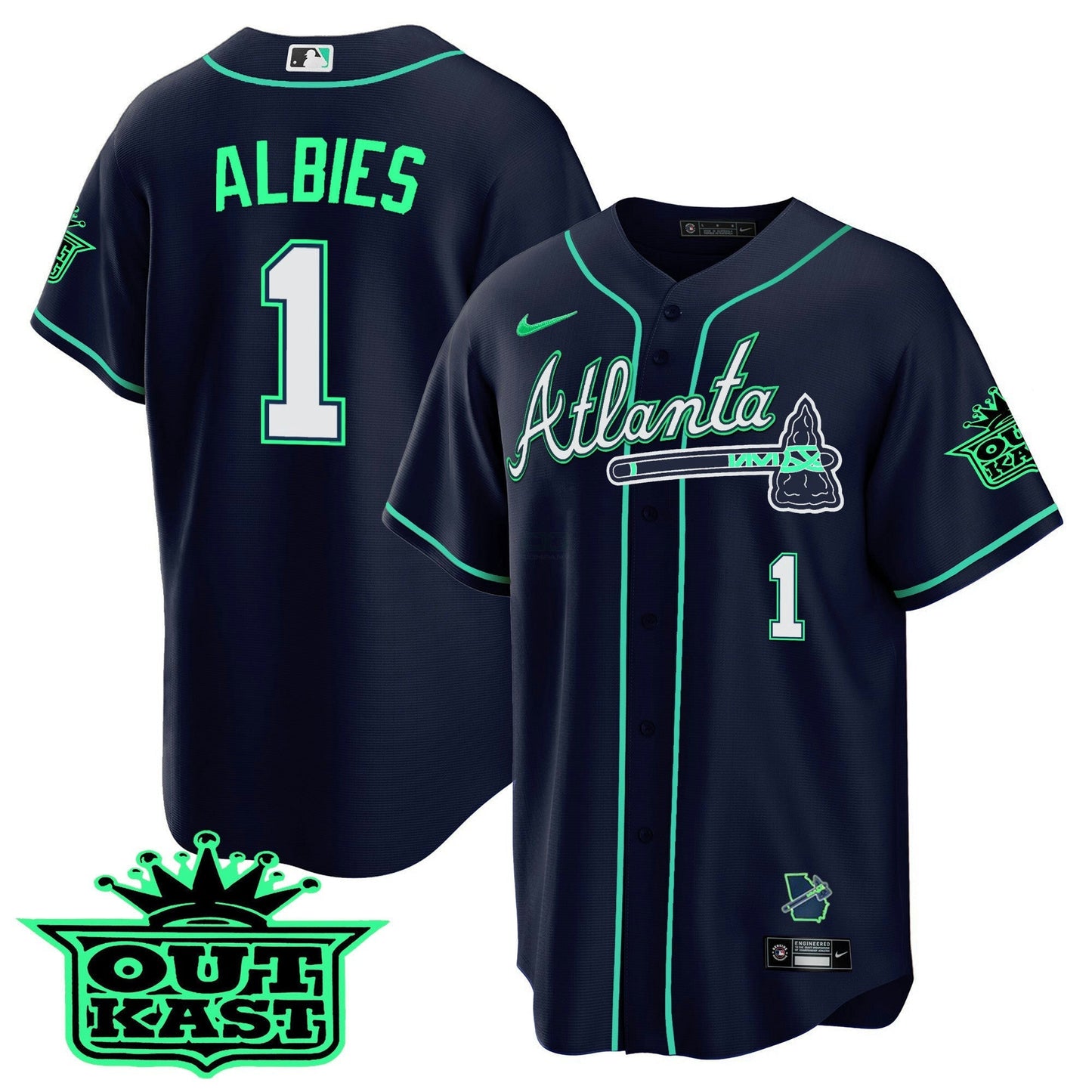 Camisa MLB Men’s Atlanta Outkast Cool Base Jersey V3 – Galaxy Version – Stitched