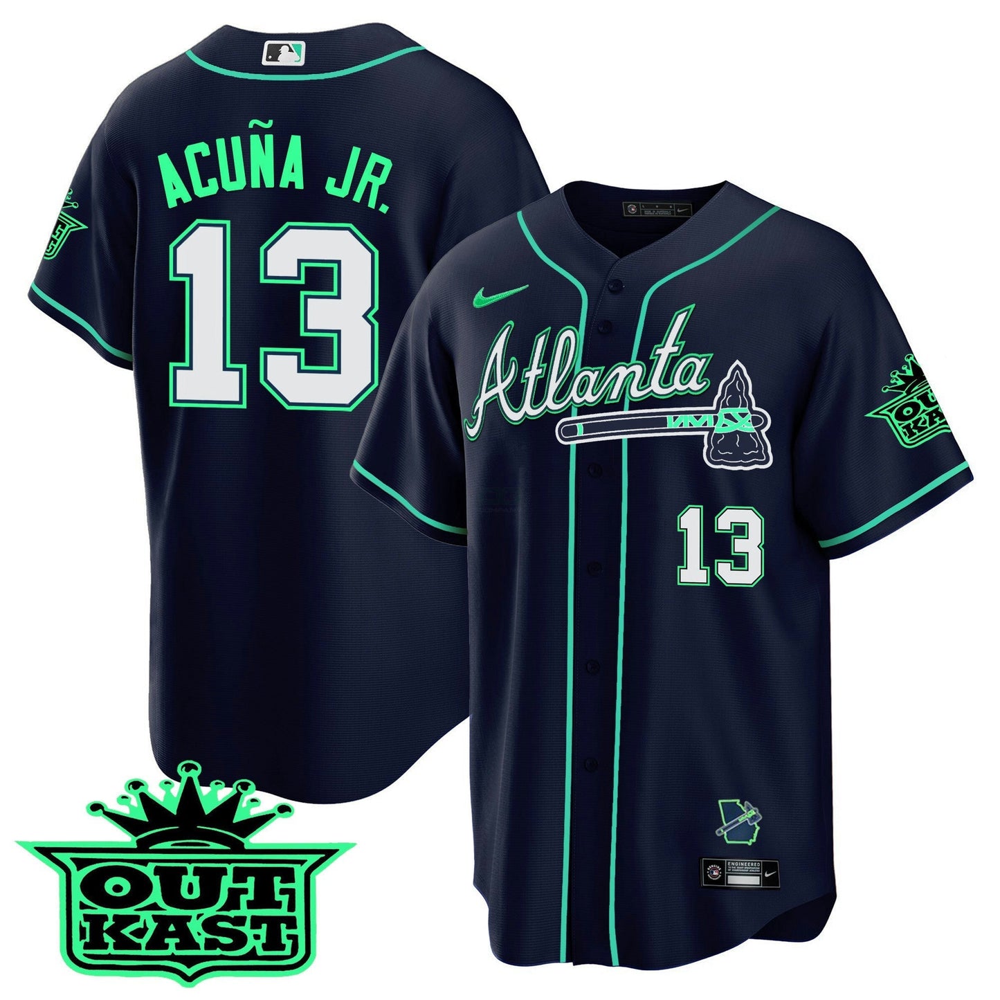 Camisa MLB Men’s Atlanta Outkast Cool Base Jersey V3 – Galaxy Version – Stitched