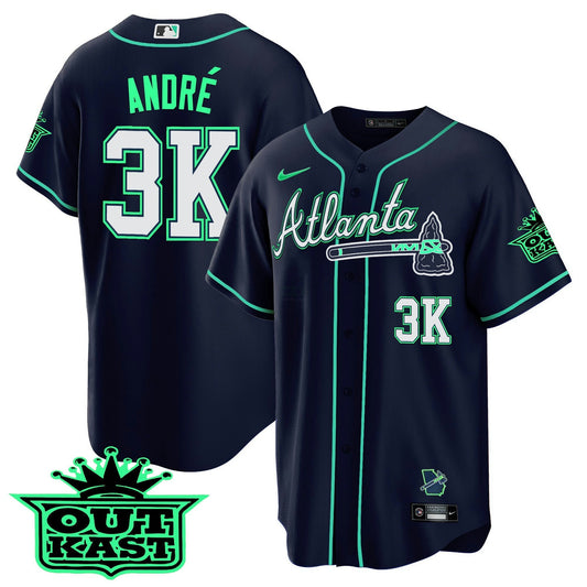 Camisa MLB Men’s Atlanta Outkast Cool Base Jersey V3 – Galaxy Version – Stitched