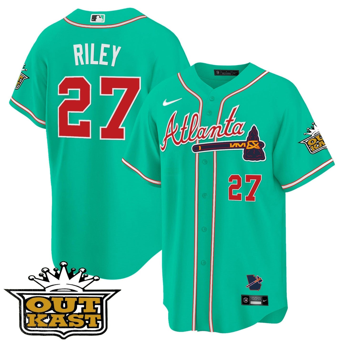 Camisa MLB Men’s Atlanta Outkast Cool Base Jersey V3 – Galaxy Version – Stitched