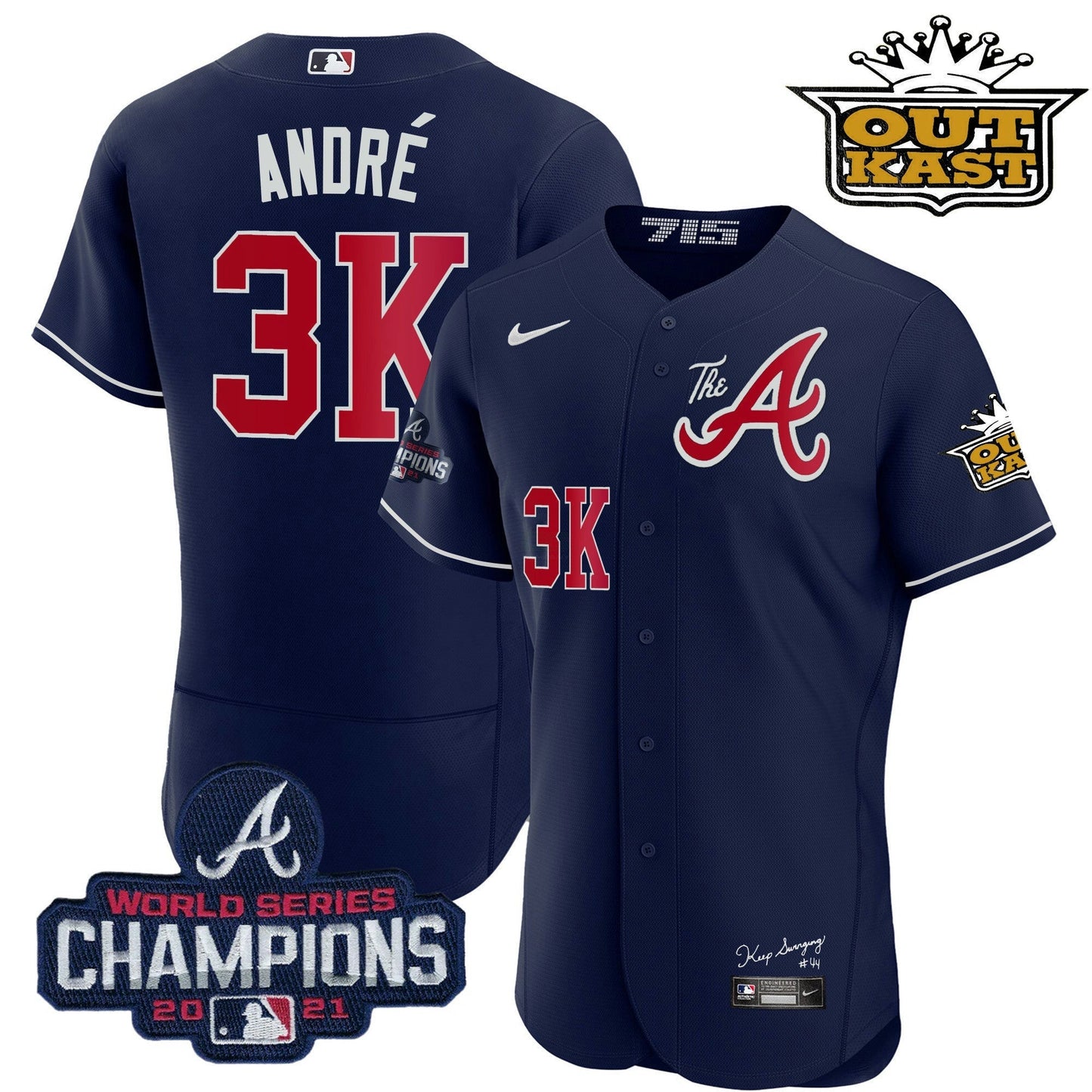 Camisa MLB Men’s Atlanta Outkast Gold The A Flex Base Jersey