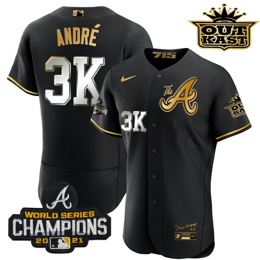 Camisa MLB Men’s Atlanta Outkast Gold The A Flex Base Jersey