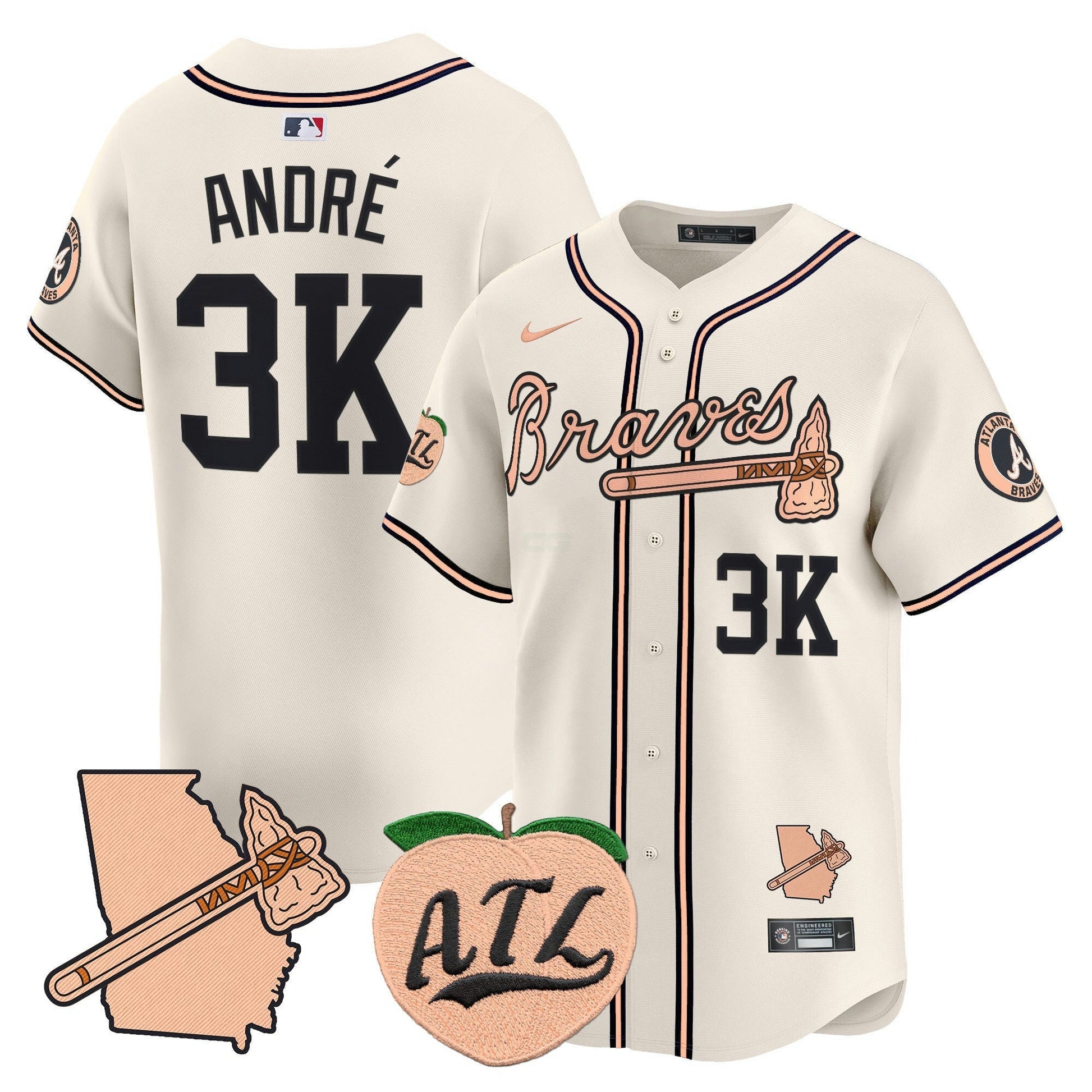 Camisa MLB Men’s Atlanta Peach Vapor Premier Limited Jersey