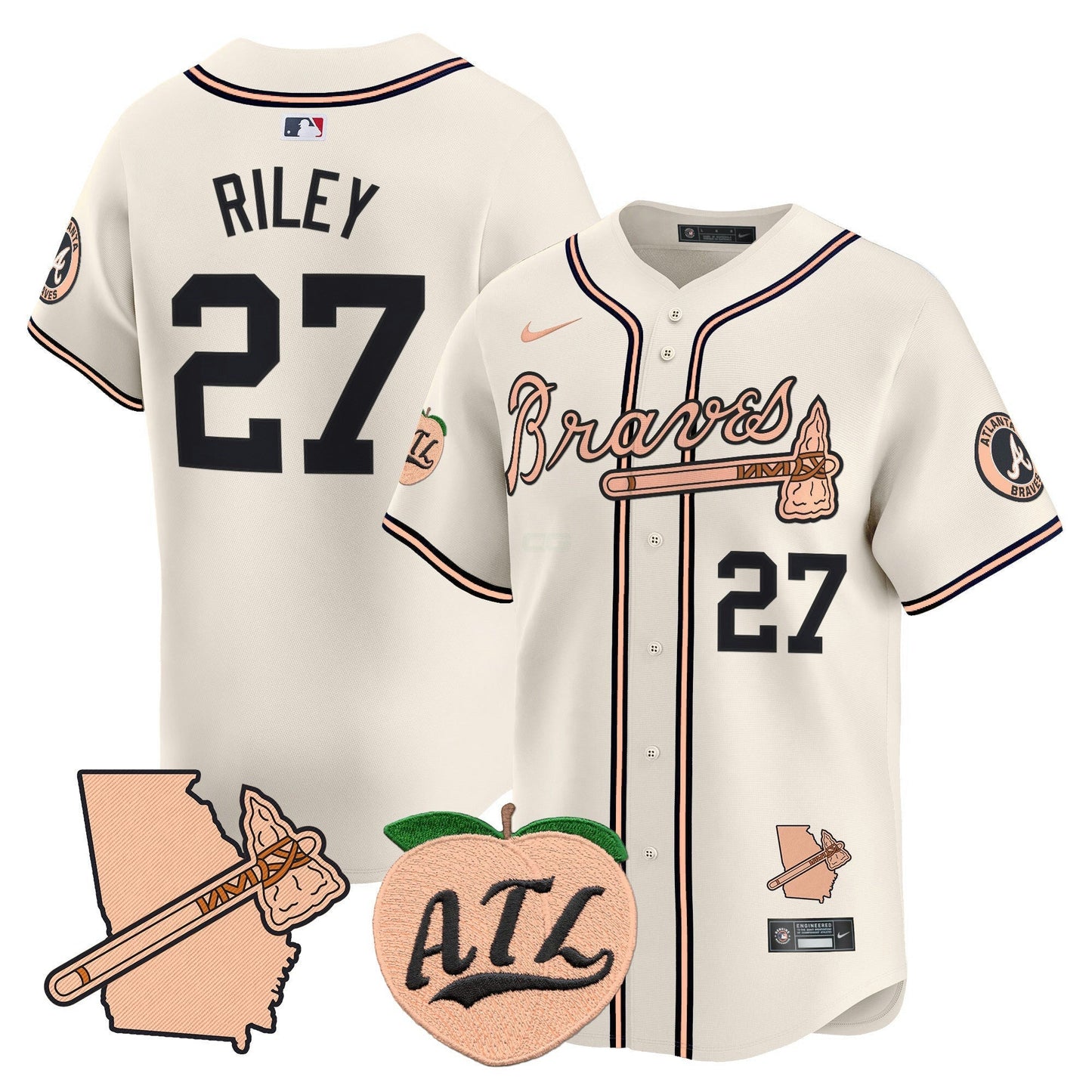 Camisa MLB Men’s Atlanta Peach Vapor Premier Limited Jersey