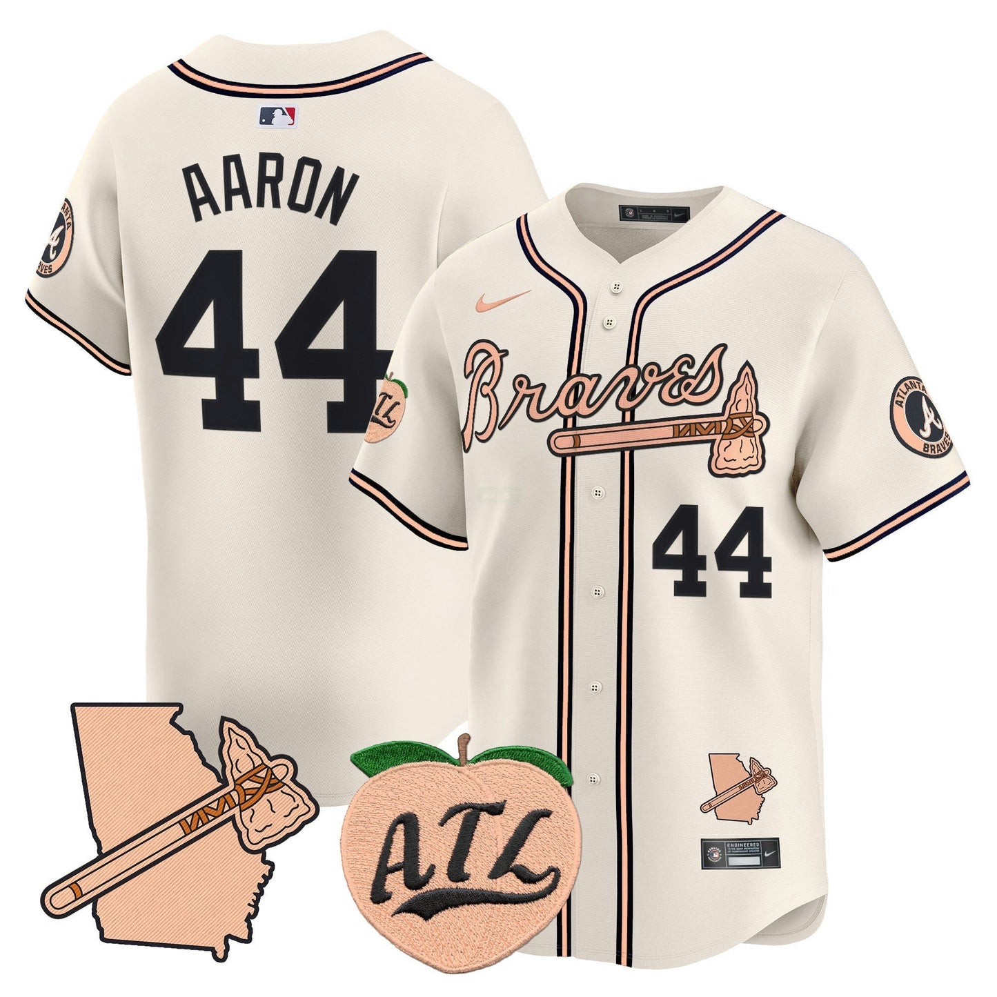Camisa MLB Men’s Atlanta Peach Vapor Premier Limited Jersey