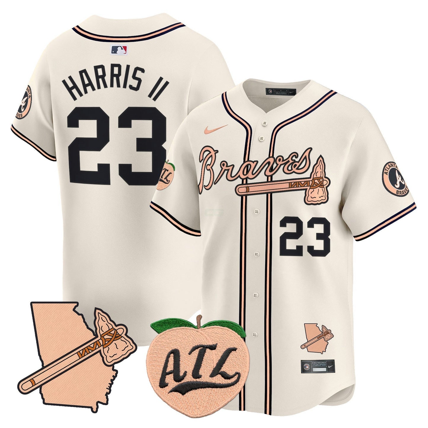 Camisa MLB Men’s Atlanta Peach Vapor Premier Limited Jersey