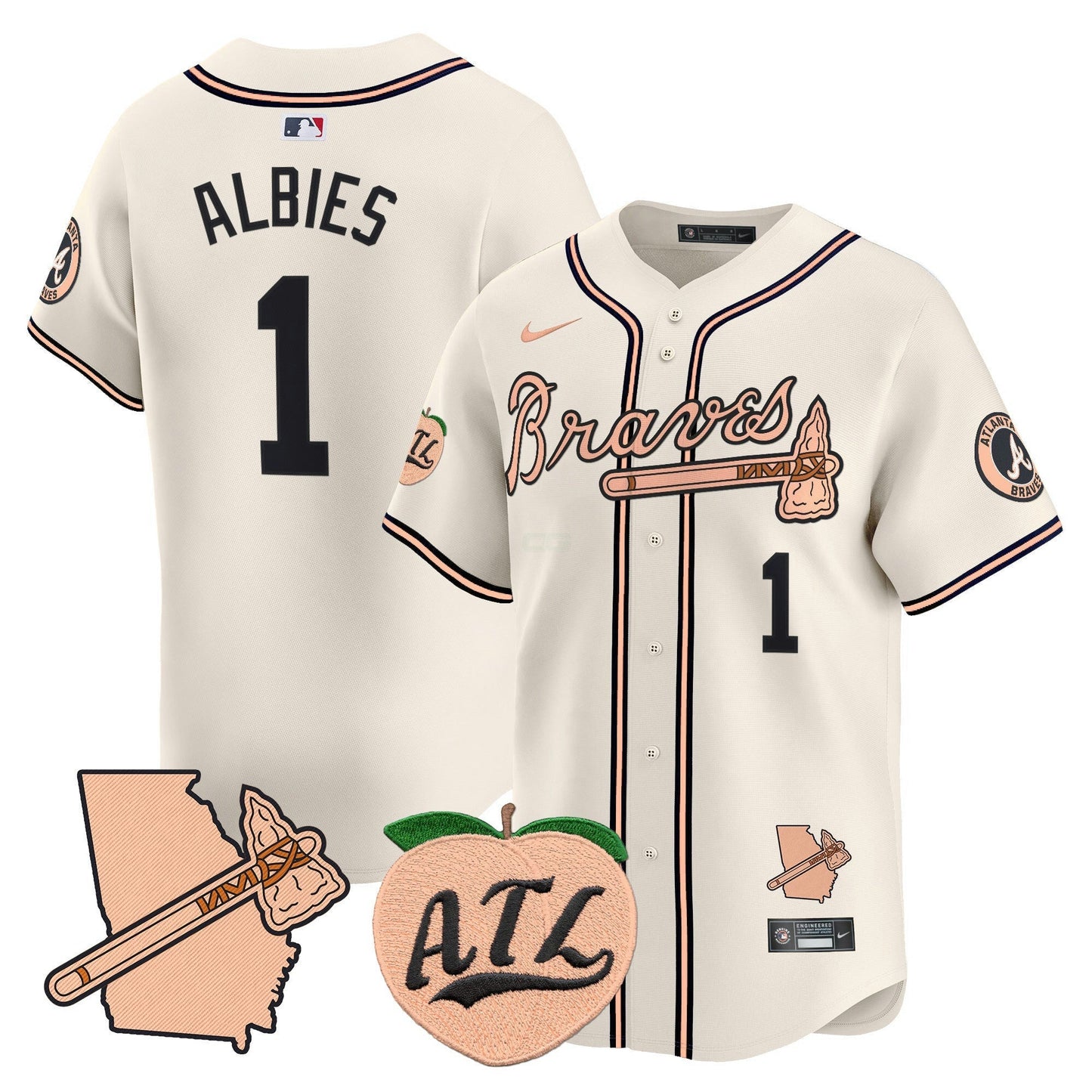 Camisa MLB Men’s Atlanta Peach Vapor Premier Limited Jersey