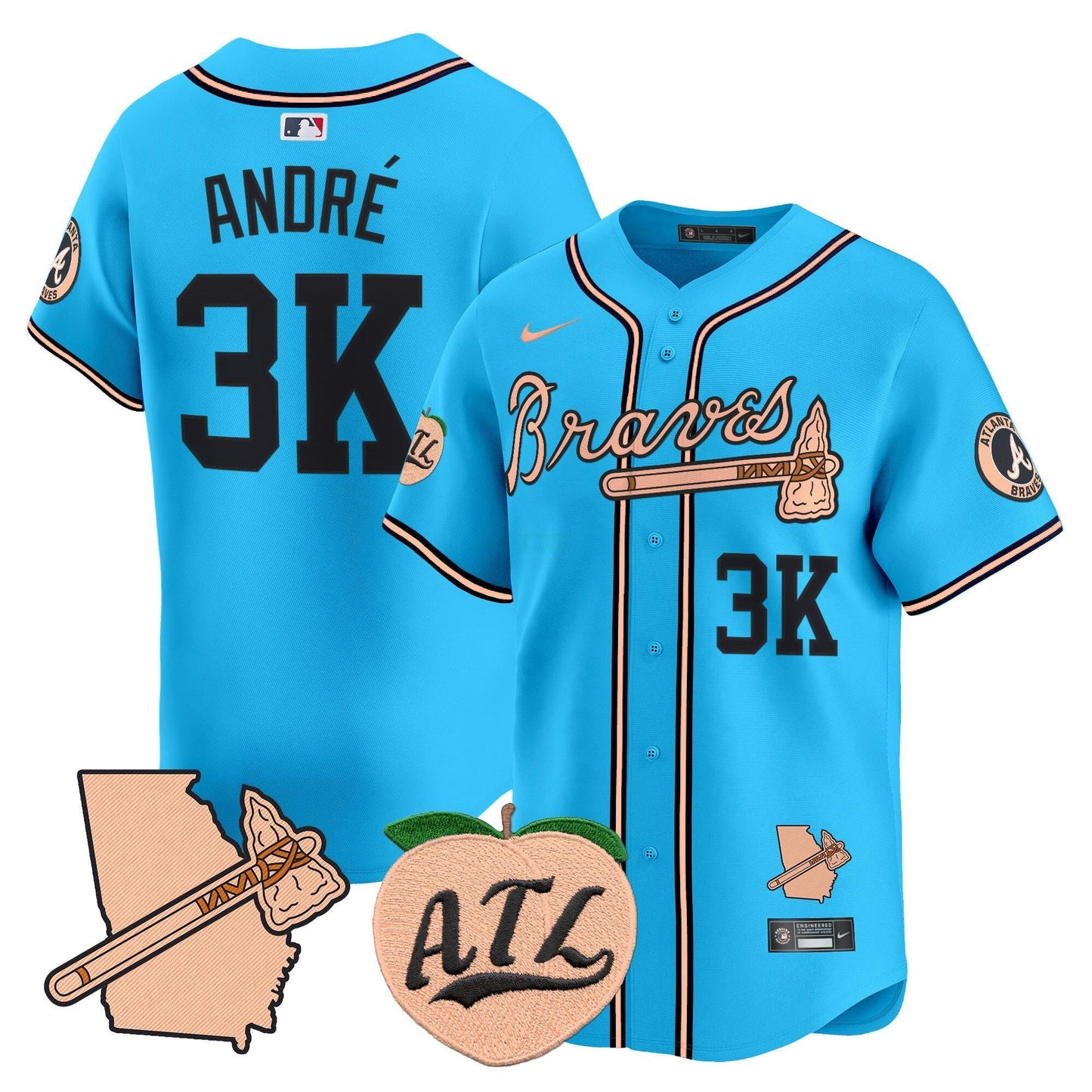 Camisa MLB Men’s Atlanta Peach Vapor Premier Limited Jersey