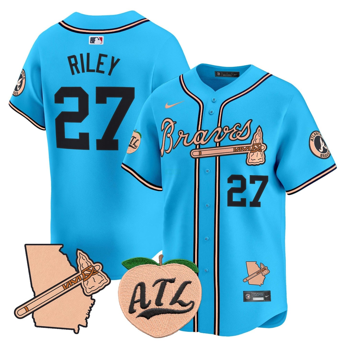 Camisa MLB Men’s Atlanta Peach Vapor Premier Limited Jersey