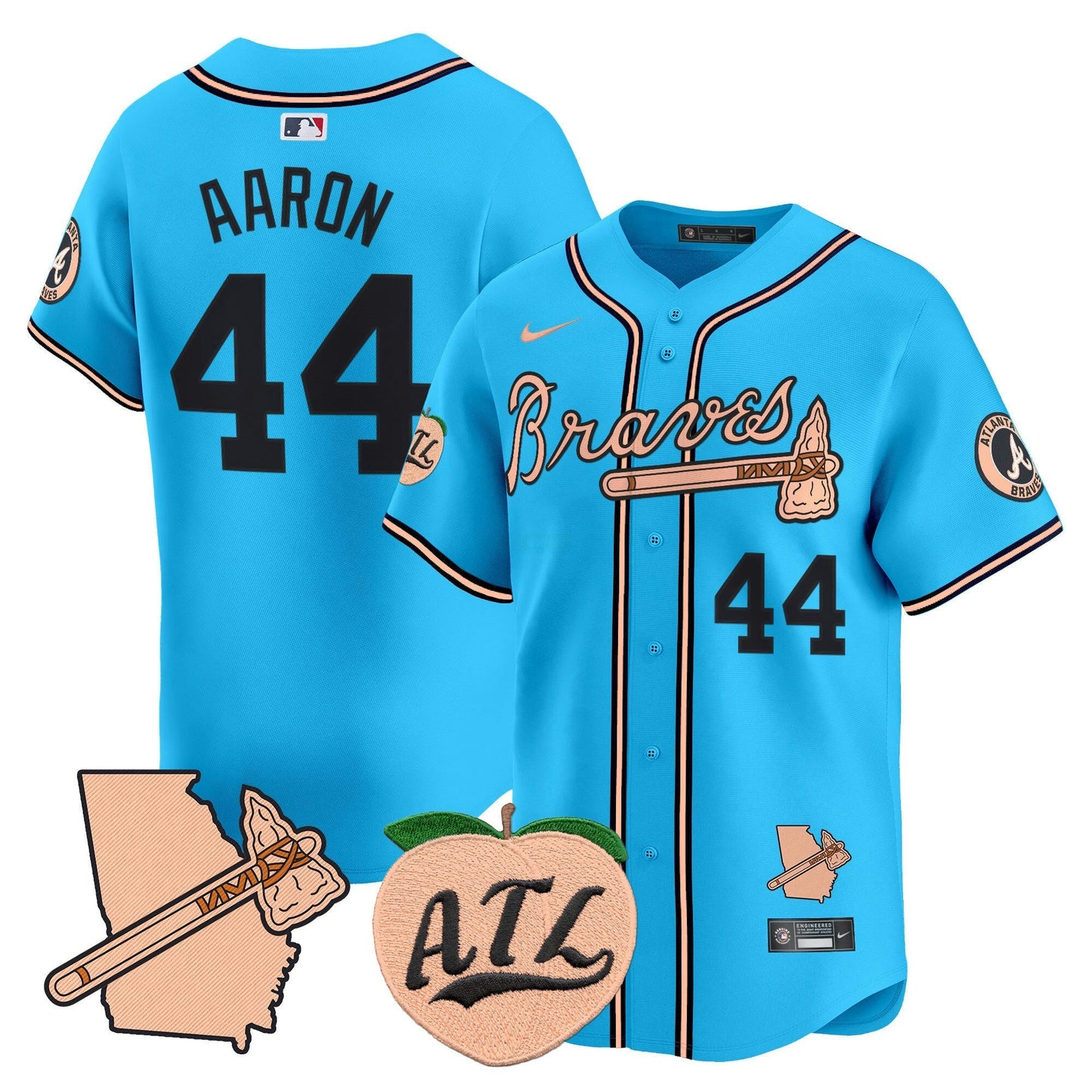 Camisa MLB Men’s Atlanta Peach Vapor Premier Limited Jersey
