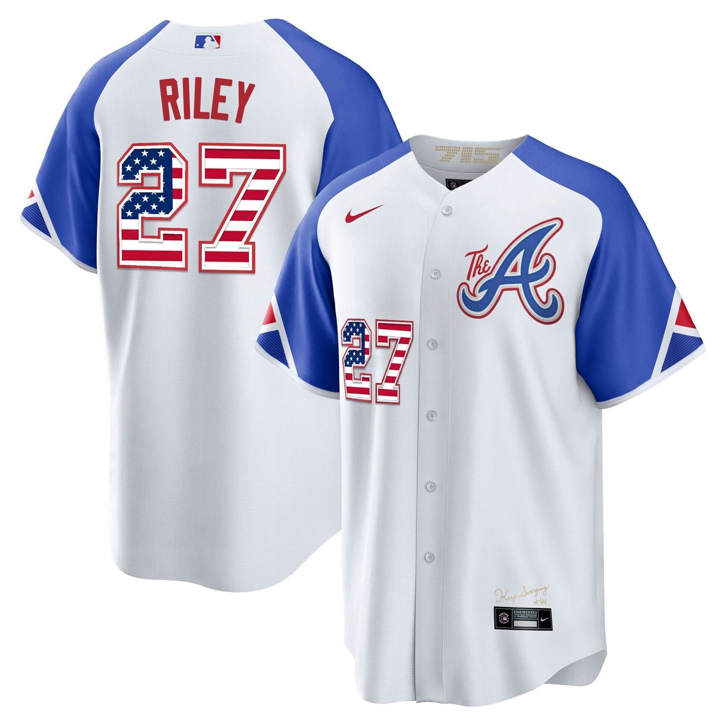 Camisa MLB Men’s Atlanta The A Dourada Flag Cool Base Jersey