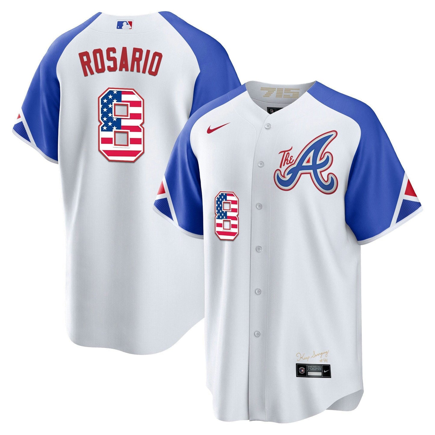 Camisa MLB Men’s Atlanta The A Dourada Flag Cool Base Jersey
