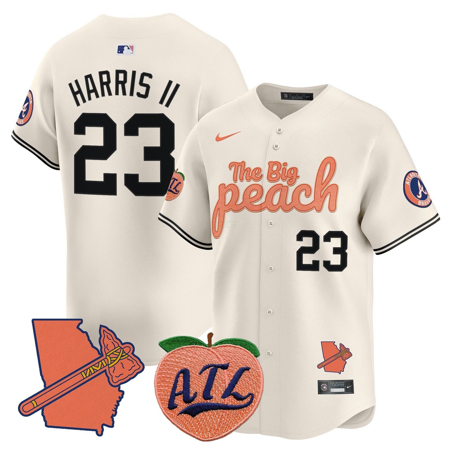 Camisa MLB Men’s Atlanta The Big Peach Vapor Premier Limited Jersey