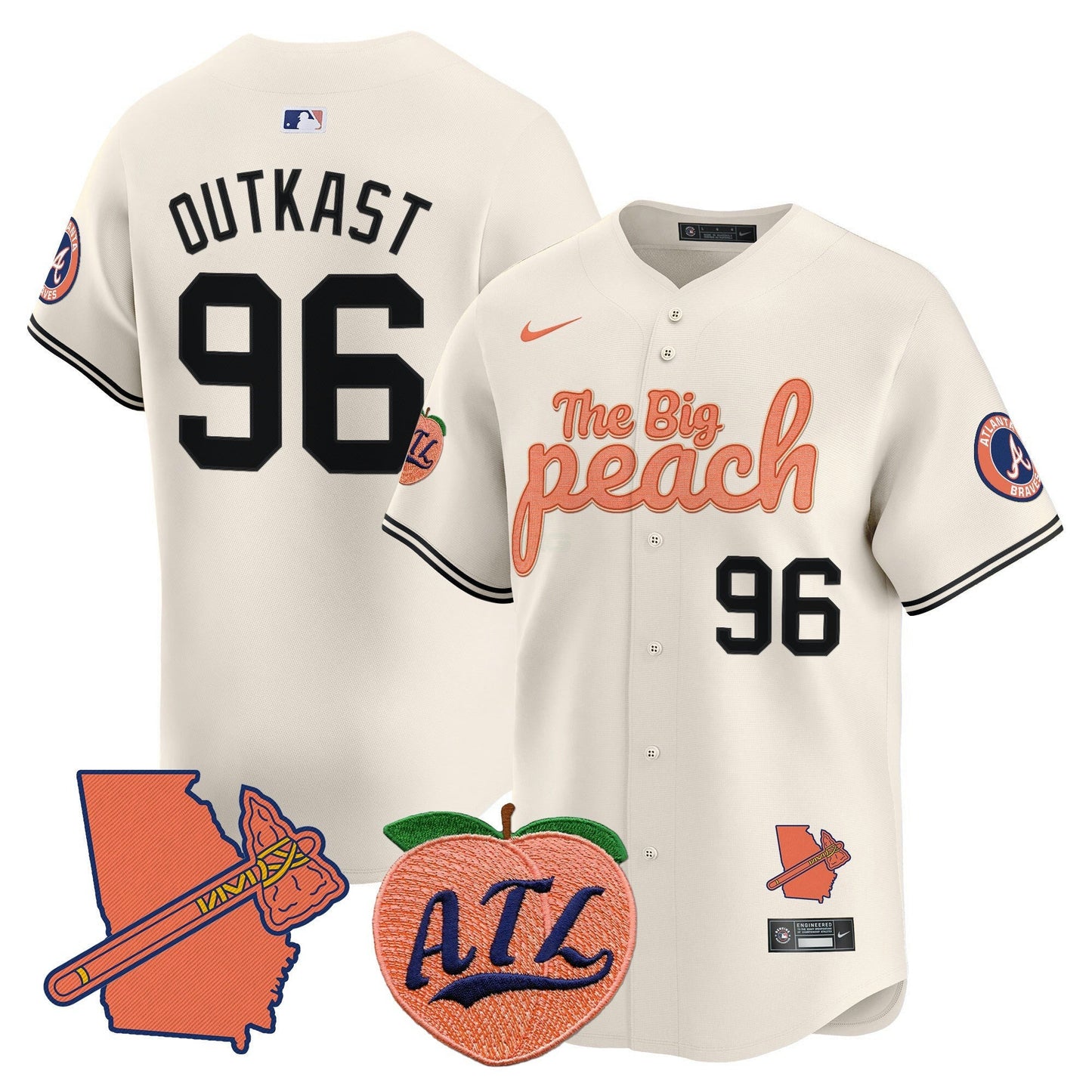 Camisa MLB Men’s Atlanta The Big Peach Vapor Premier Limited Jersey