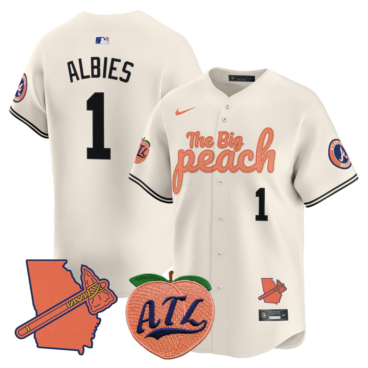 Camisa MLB Men’s Atlanta The Big Peach Vapor Premier Limited Jersey