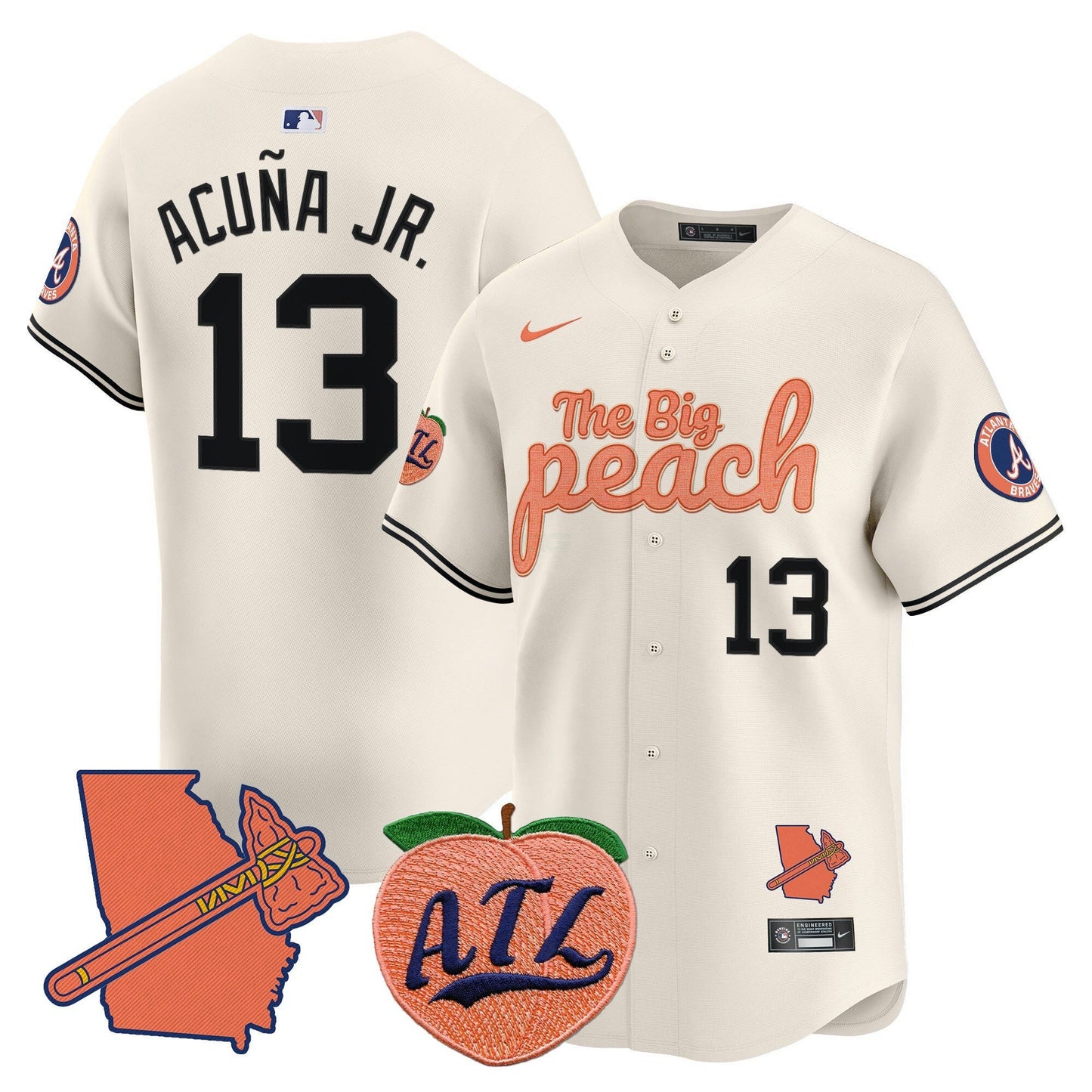 Camisa MLB Men’s Atlanta The Big Peach Vapor Premier Limited Jersey