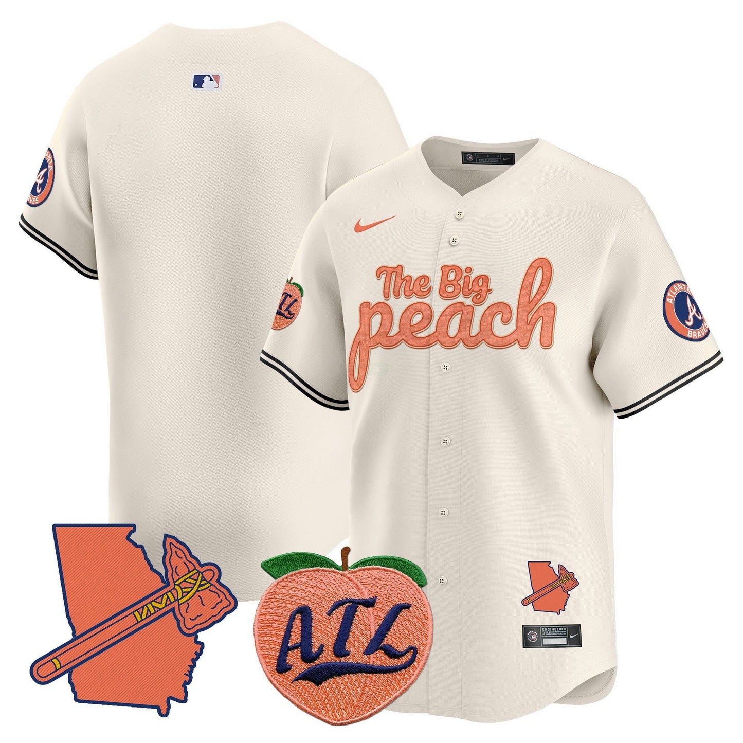 Camisa MLB Men’s Atlanta The Big Peach Vapor Premier Limited Jersey