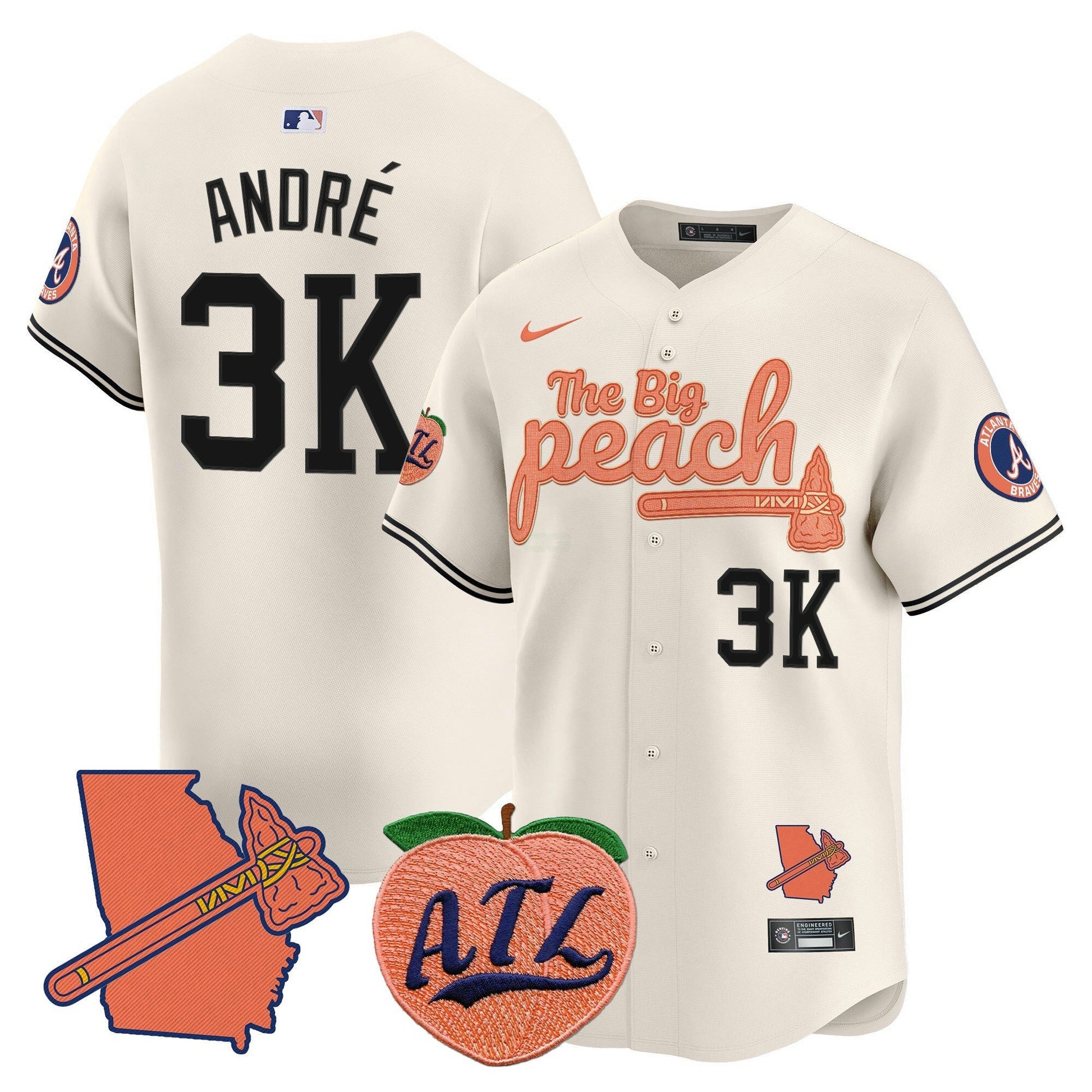 Camisa MLB Men’s Atlanta The Big Peach Vapor Premier Limited Jersey V2