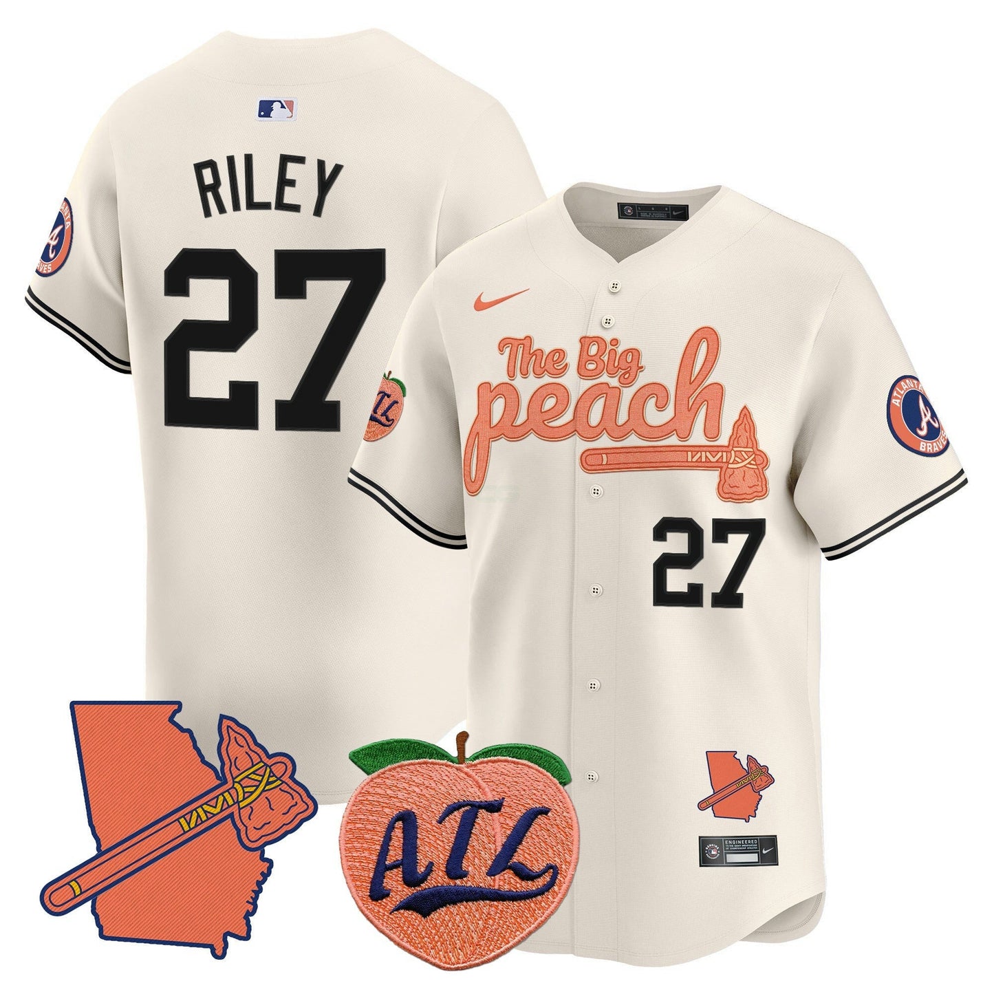 Camisa MLB Men’s Atlanta The Big Peach Vapor Premier Limited Jersey V2